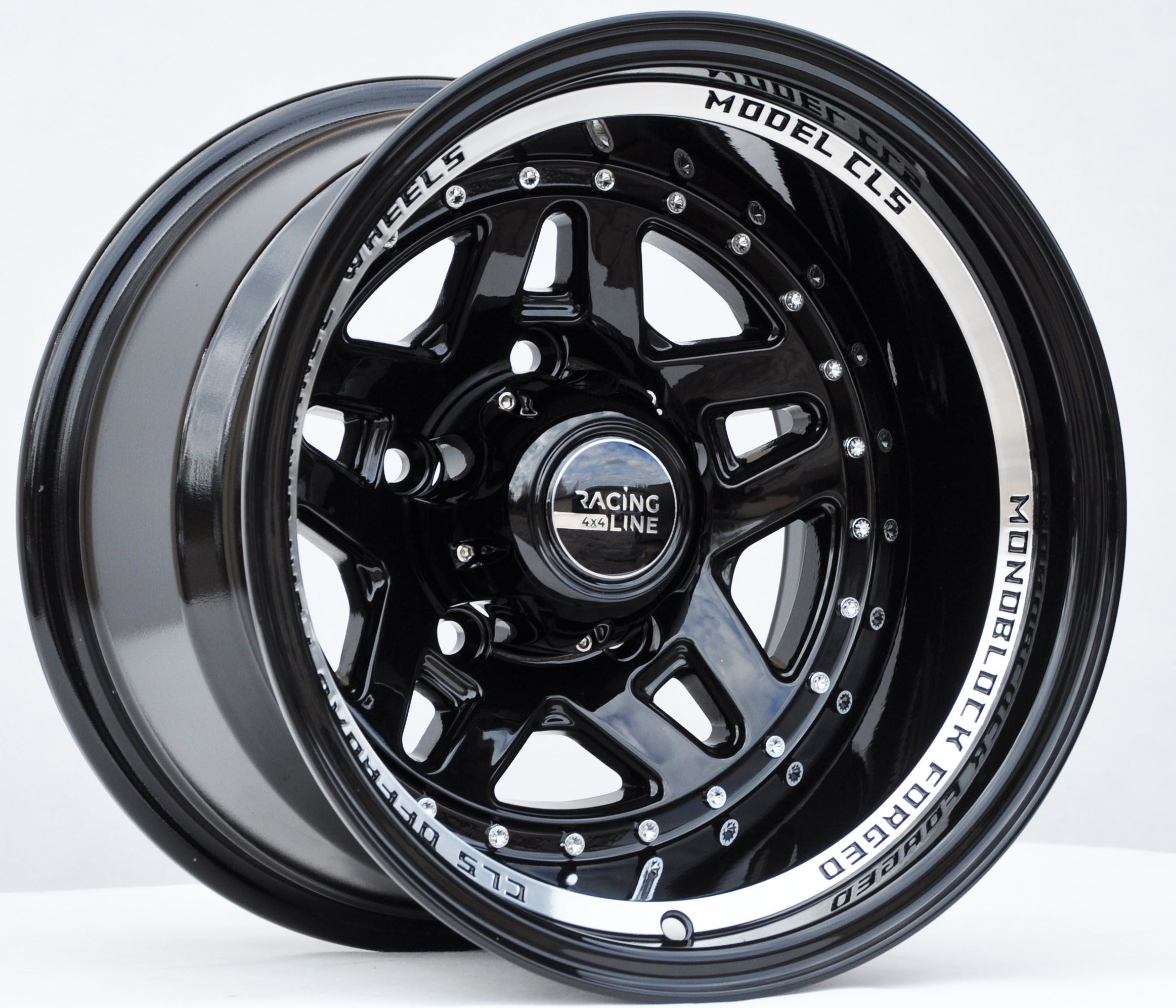 PDW 936 Alufælge 15" 5x139.7 ET-44 – Poleret/sort (sæt á 4)