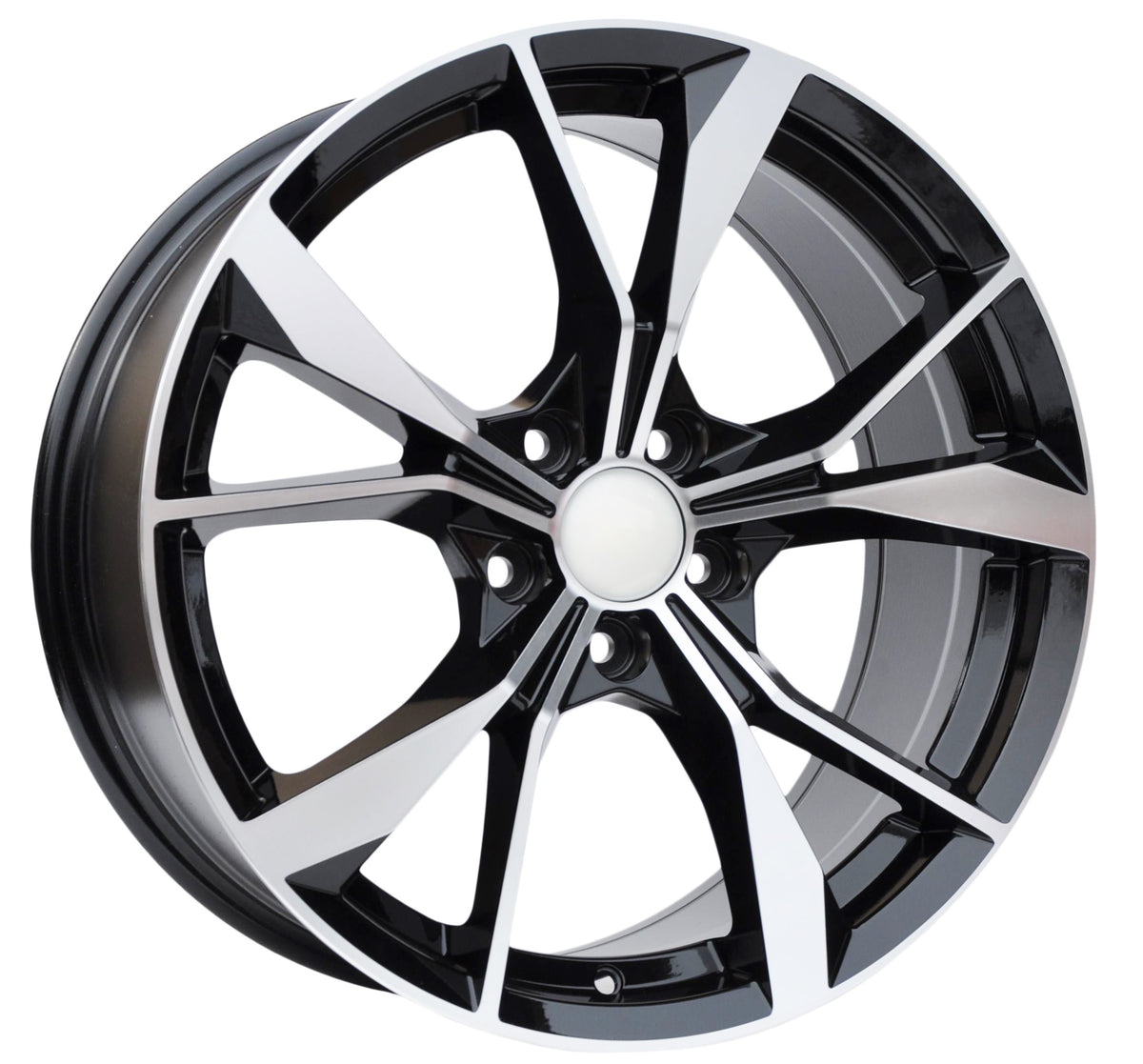 PDW 5808 Alufælge 19" 8J 5x112 ET41 – Poleret/sort pulverlakeret (sæt á 4)