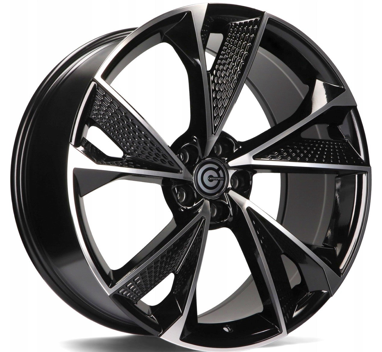Carbonado 1566 Alufælge 18" 5x112 ET35 – Poleret/sort (sæt á 4)