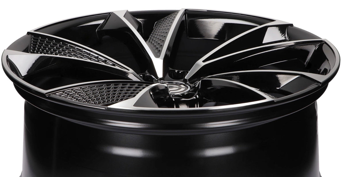Carbonado 1566 Alufælge 18" 5x112 ET35 – Poleret/sort (sæt á 4)