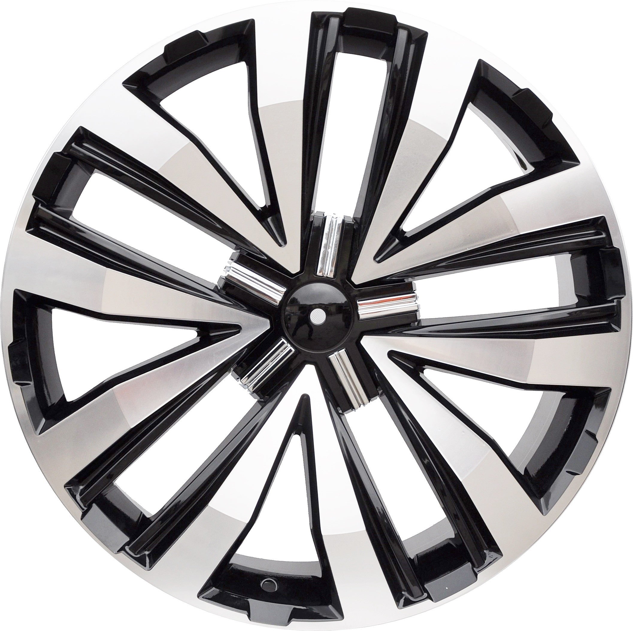 PDW 5377 Alufælge 17" 5x120 ET50 – Poleret/sort (sæt á 4)