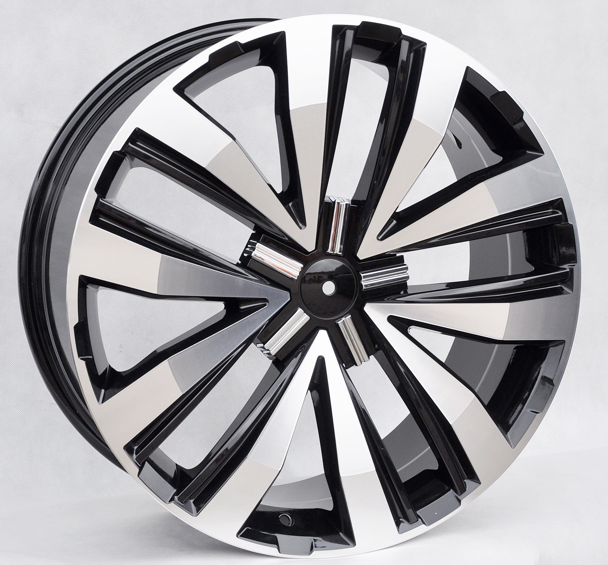 PDW 5377 Alufælge 17" 5x120 ET50 – Poleret/sort (sæt á 4)