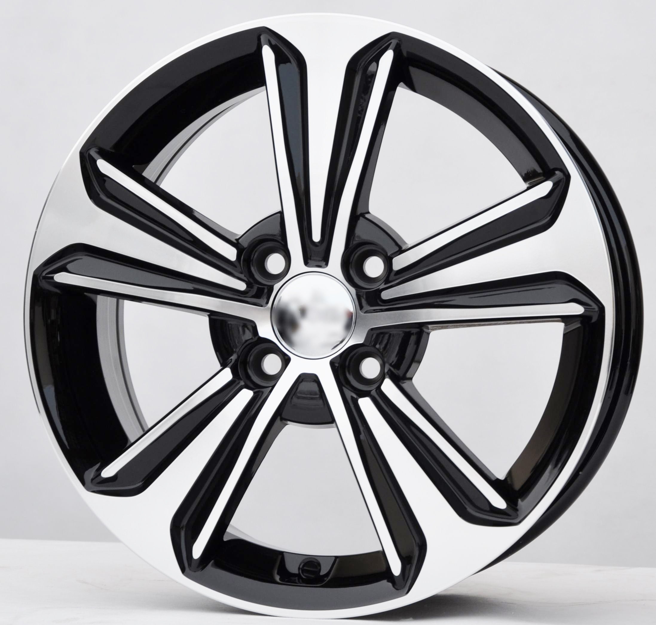 PDW 1627 Alufælge 16" 4x100 ET50 – Poleret/sort (sæt á 4)