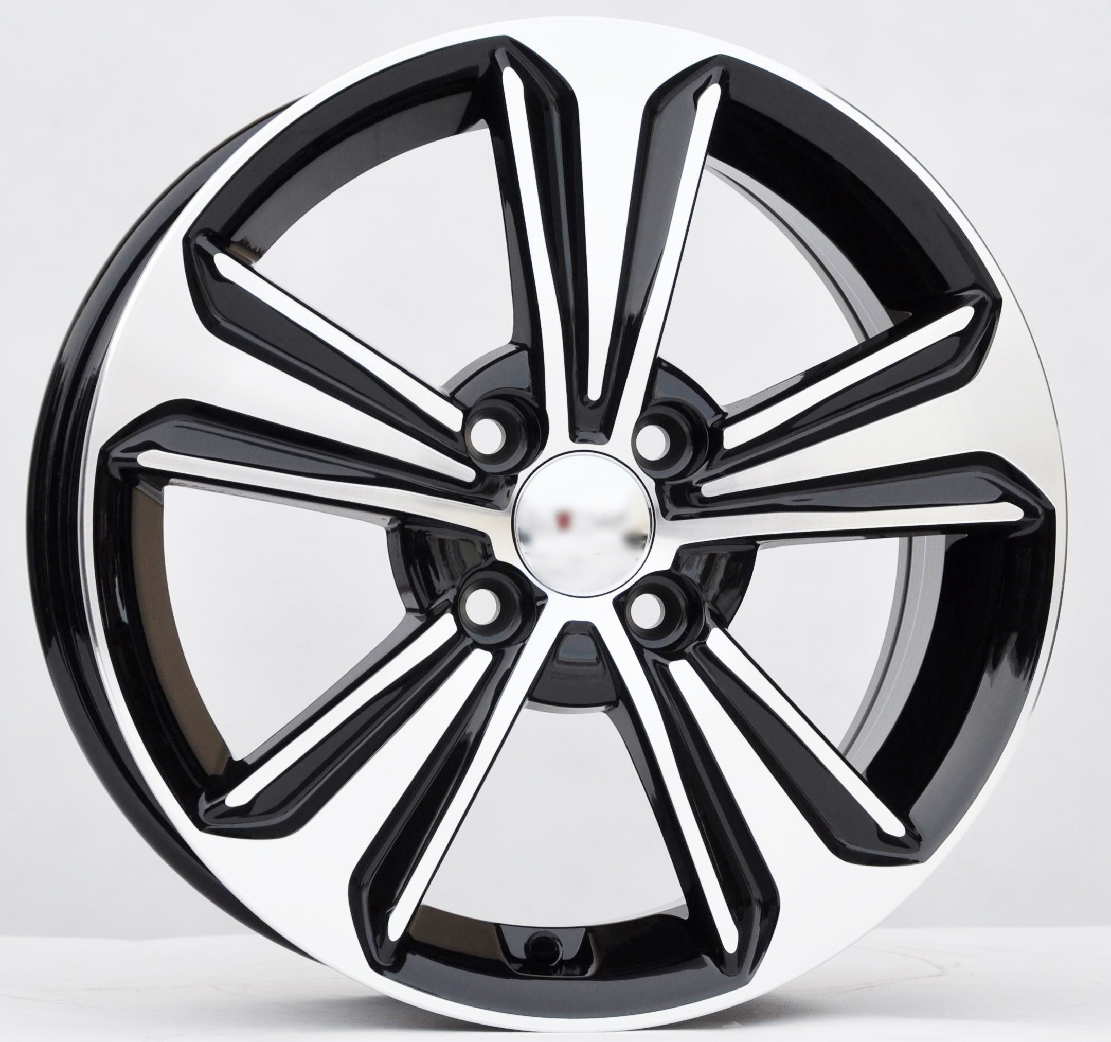 PDW 1627 Alufælge 16" 4x100 ET50 – Poleret/sort (sæt á 4)
