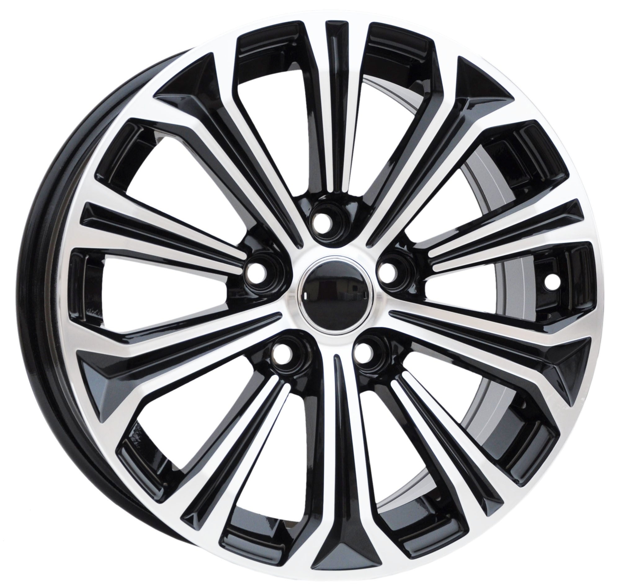 PDW 5845 Alufælge 17" 5x114.3 ET40 – Poleret/sort (sæt á 4)