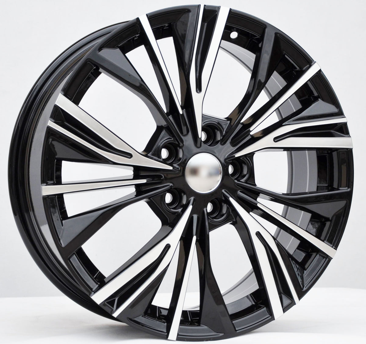 PDW 224/1550 Alufælge 17" 7J 5x114.3 ET35 – Poleret/sort (sæt á 4)