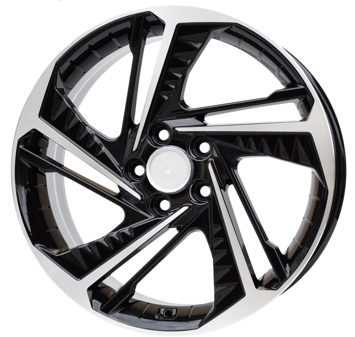 PDW 5895 Alufælge 18" 7,5J 5x114.3 ET50 – Poleret/sort (sæt á 4)