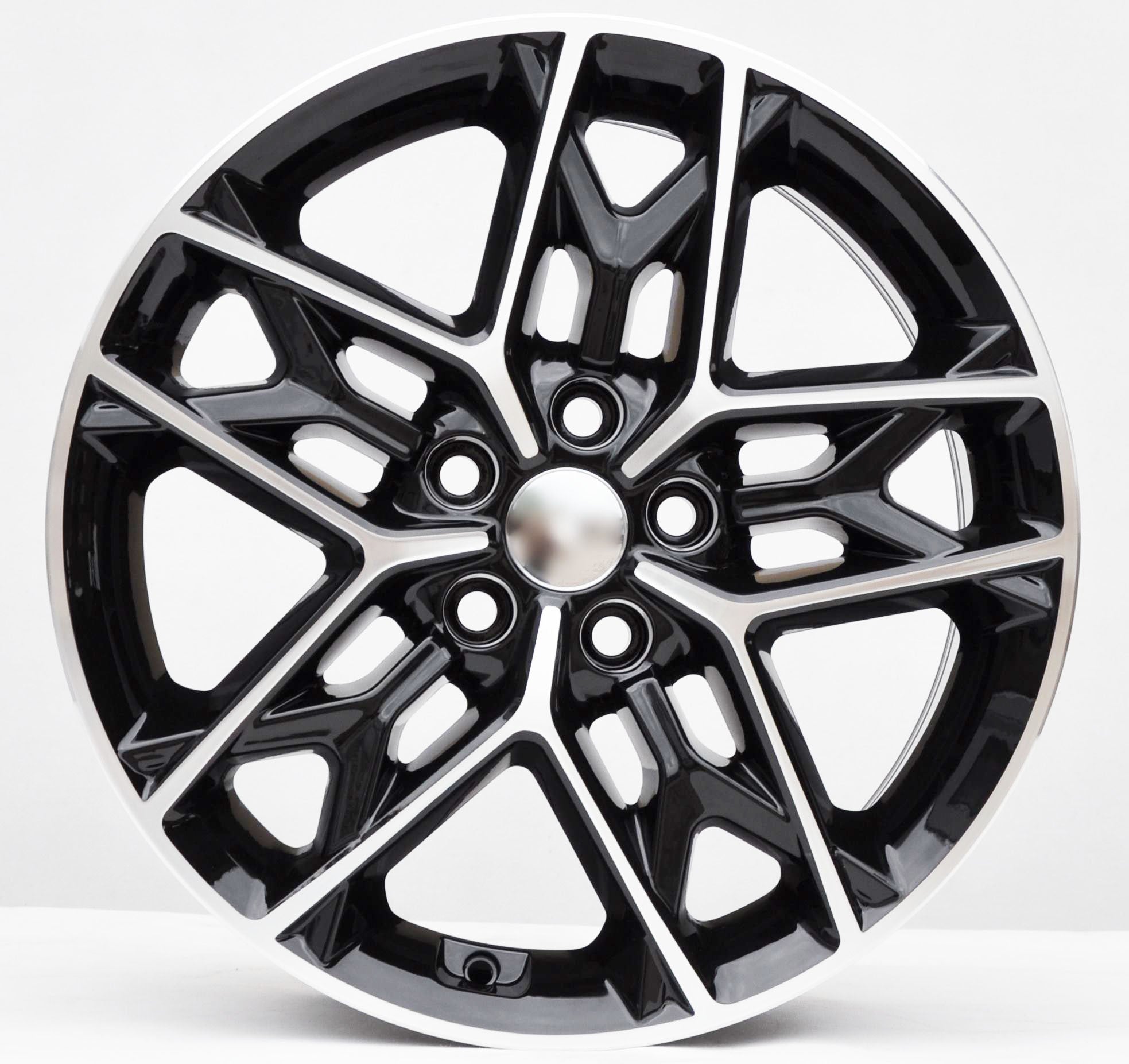 PDW B5567 Alufælge 17" 5x114.3 ET48 – Poleret/sort (sæt á 4)
