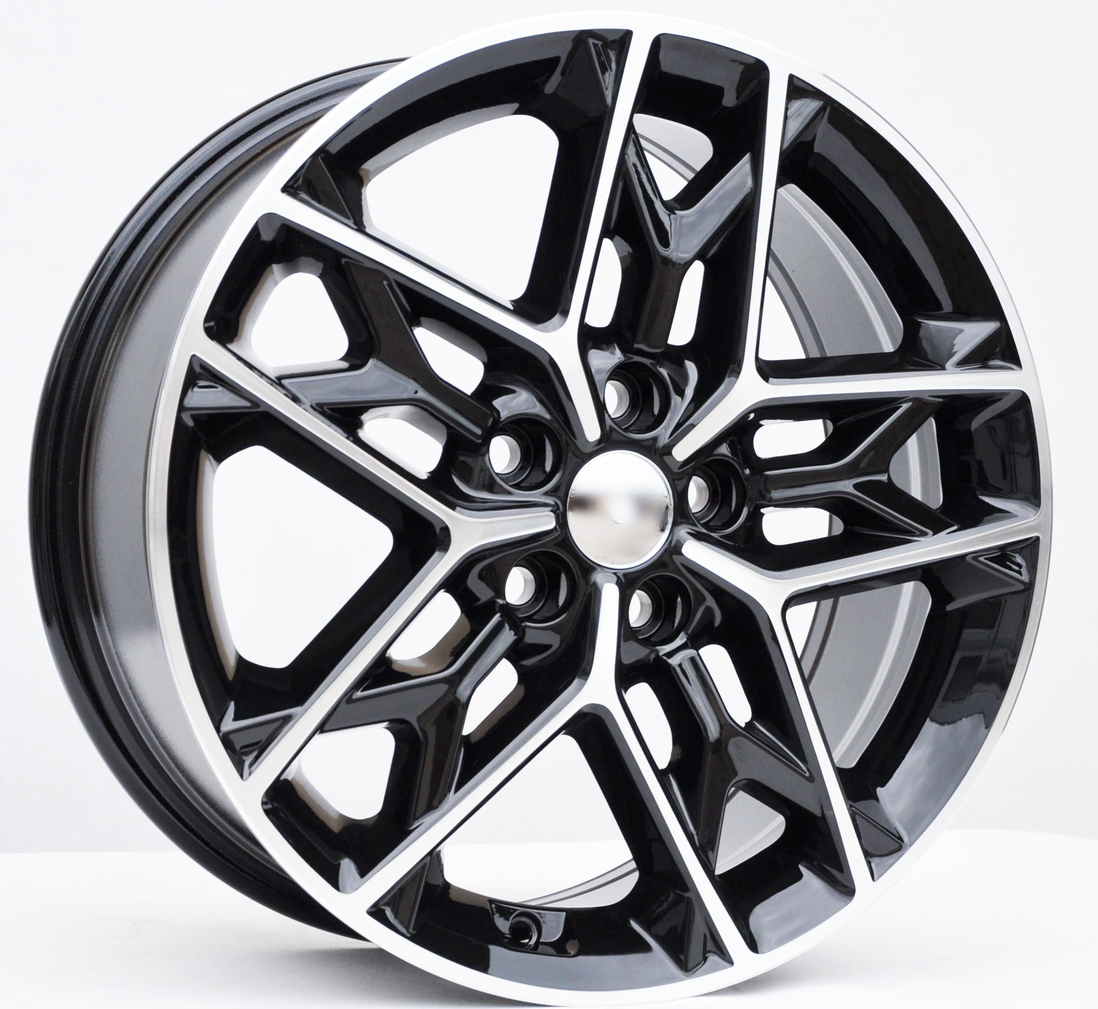 PDW B5567 Alufælge 17" 5x114.3 ET48 – Poleret/sort (sæt á 4)