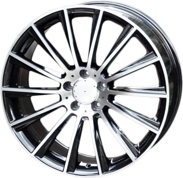 PDW 1048 Alufælge 17" 5x112 ET43 – Poleret/sort (sæt á 4)