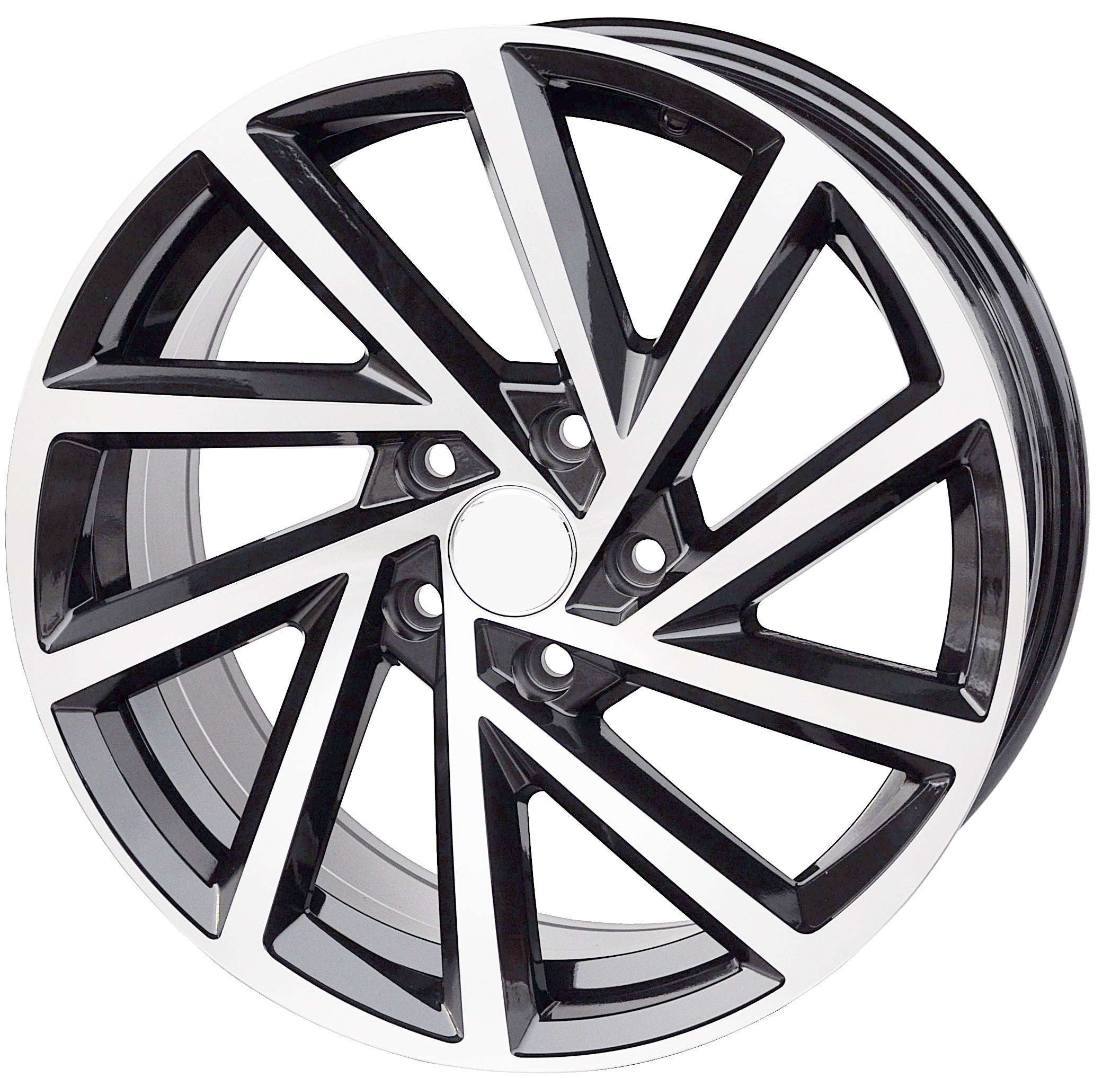 PDW 5329/5466 Alufælge 16" 5x112 ET45 – Poleret/sort (sæt á 4)