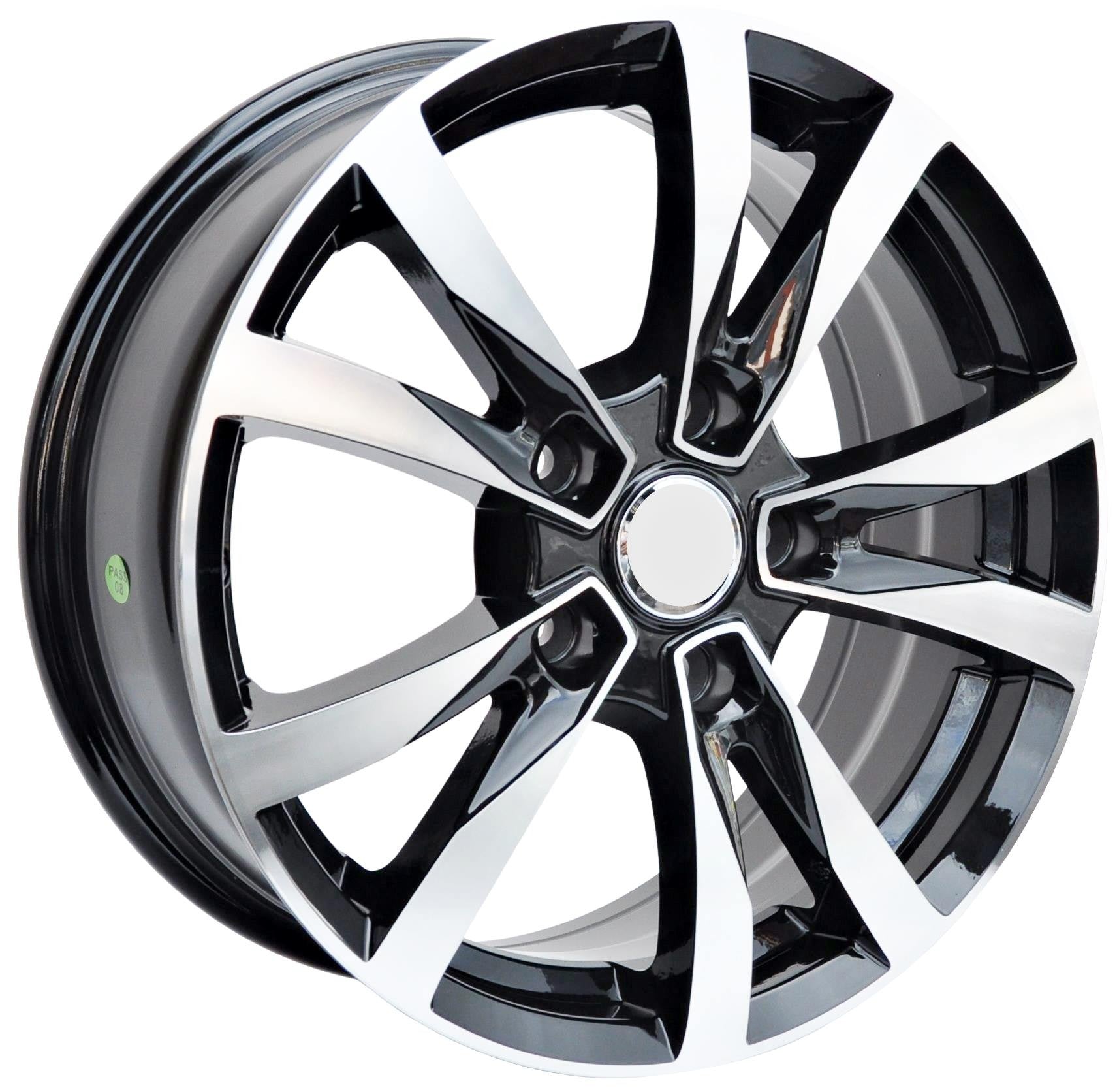 PDW 533 Alufælge 16" 5x112 ET39 – Poleret/sort (sæt á 4)