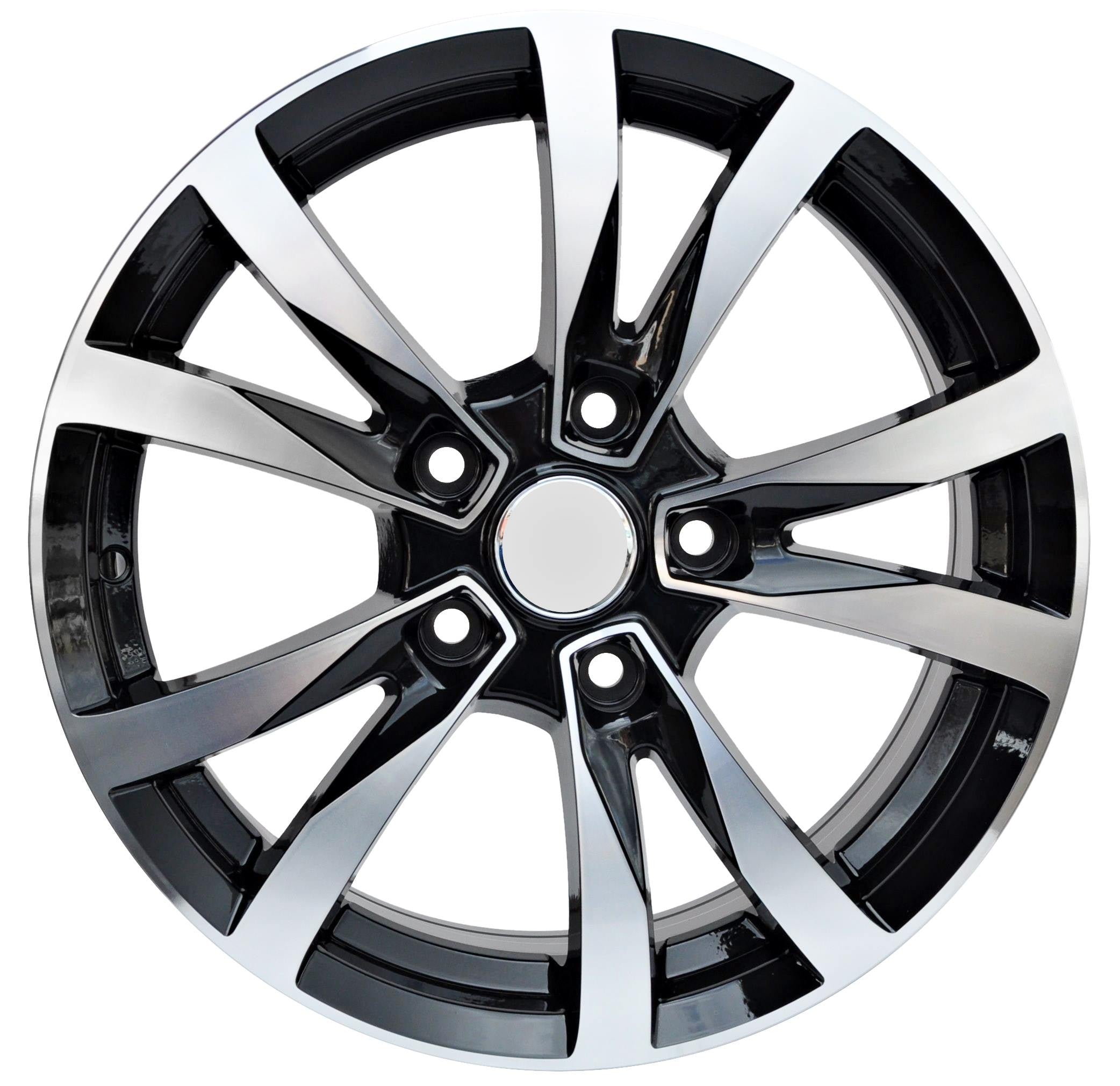PDW 533 Alufælge 16" 5x112 ET39 – Poleret/sort (sæt á 4)