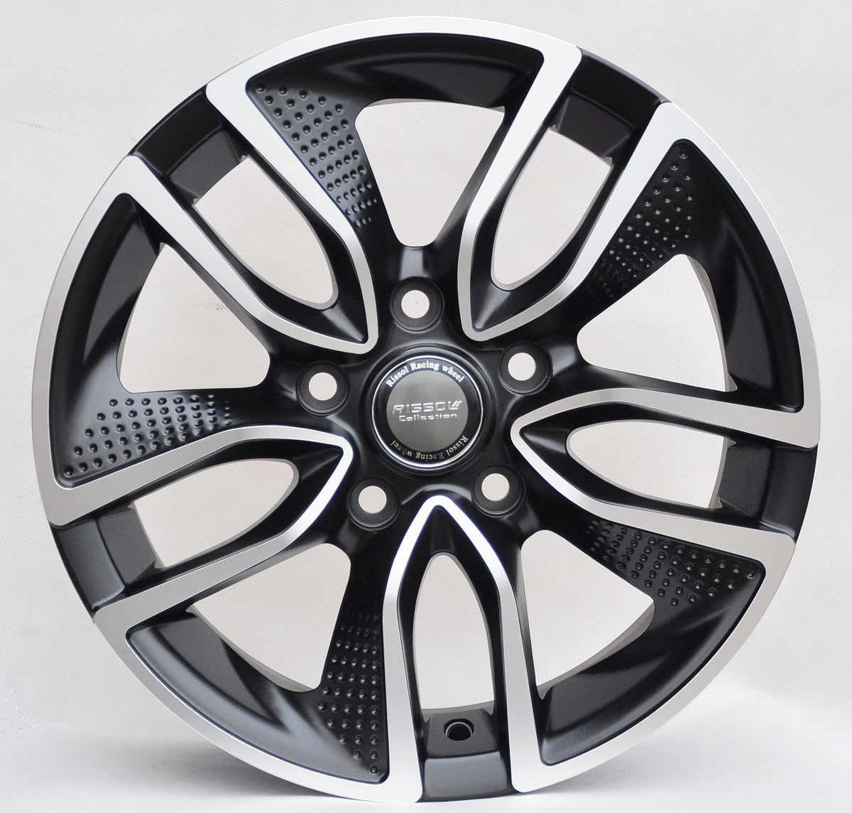 PDW 5087 Alufælge 15" 6,5J 5x108 ET45 – Poleret/sort mat (sæt á 4)