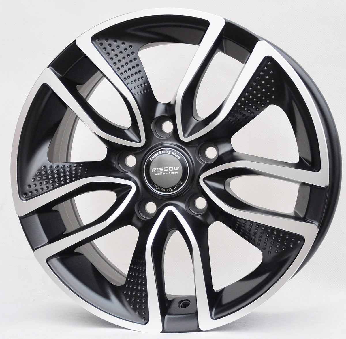 PDW 5087 Alufælge 15" 6,5J 5x112 ET45 – Poleret/sort mat (sæt á 4)
