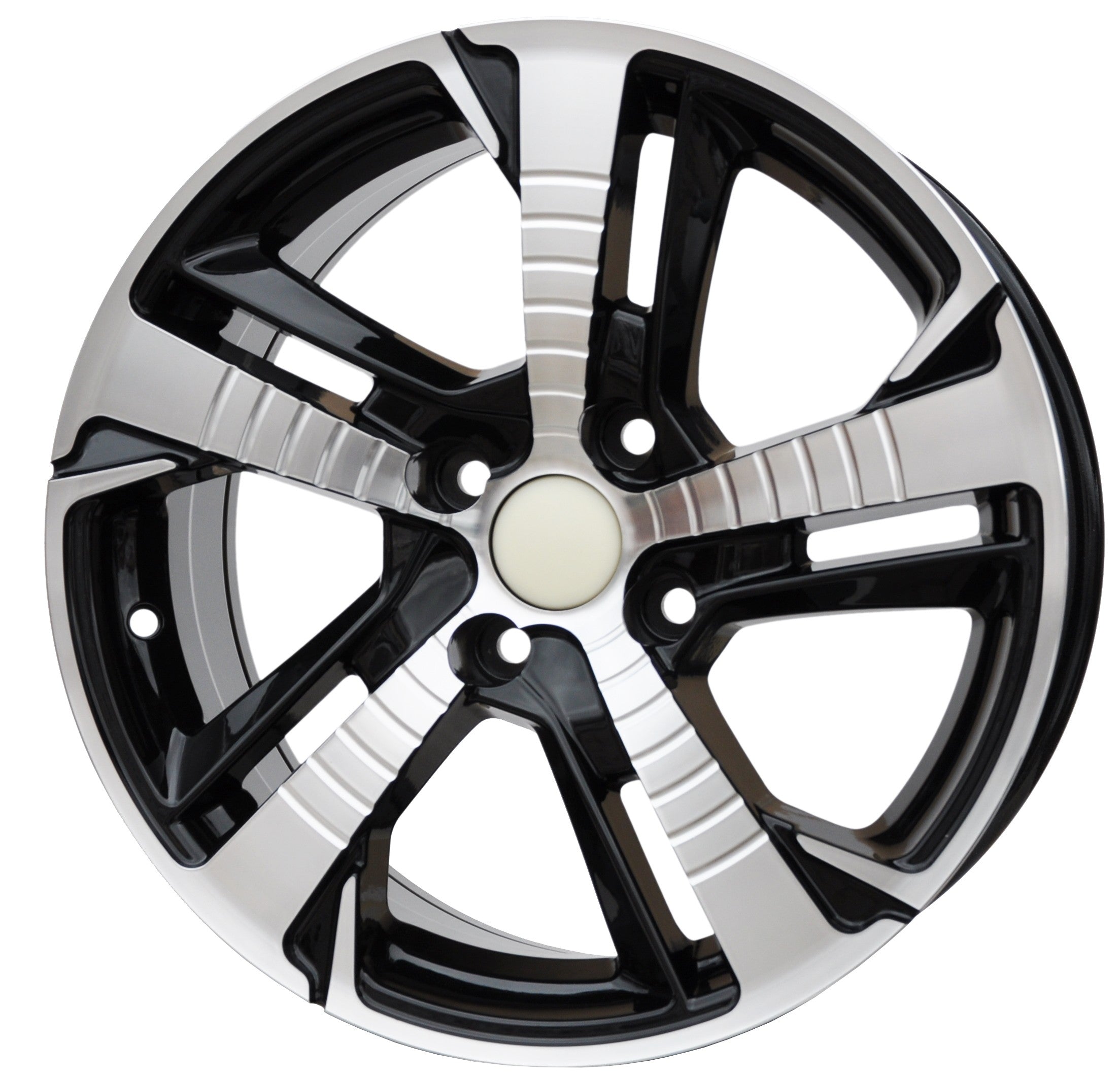 PDW 5514 Alufælge 16" 4x108 ET25 – Poleret/sort (sæt á 4)