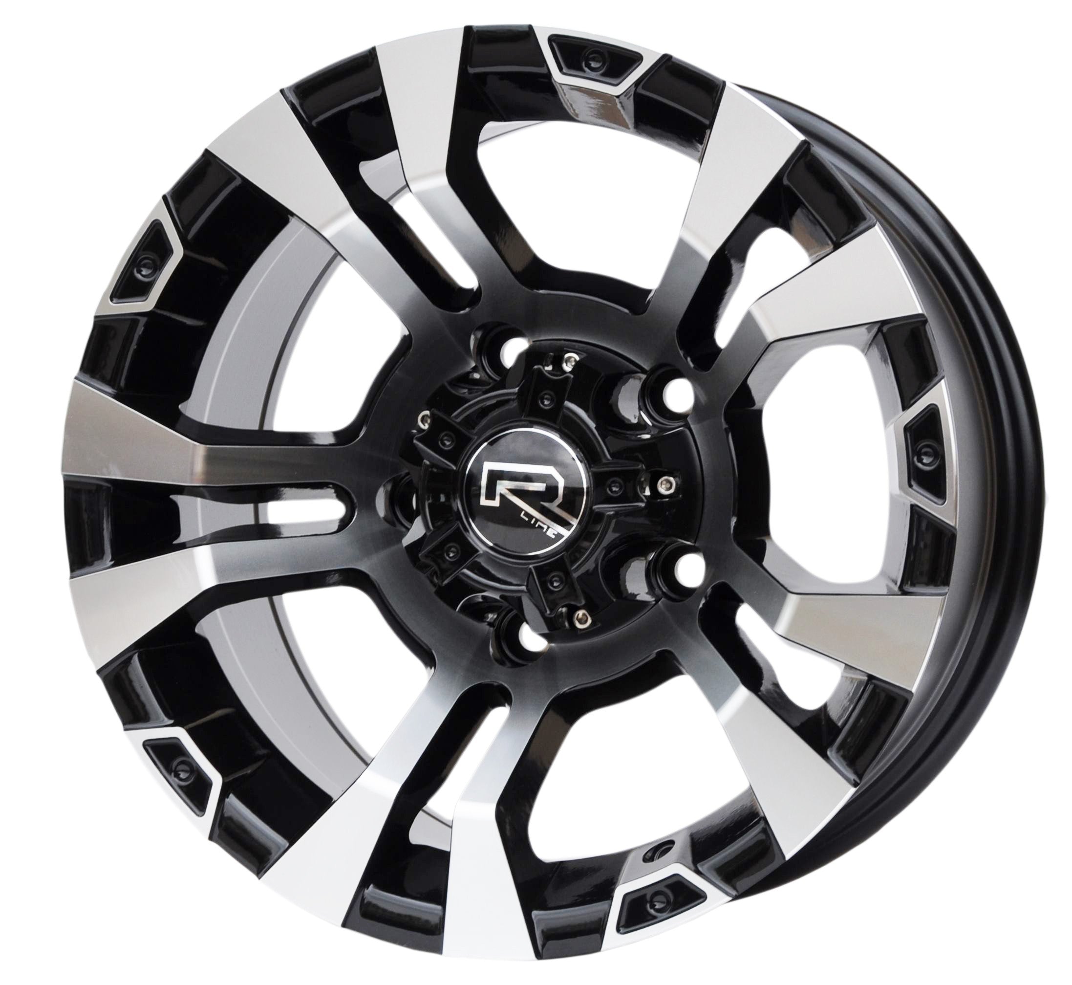 PDW 859 Alufælge 15" 5x139.7 ET-13 – Poleret/sort (sæt á 4)