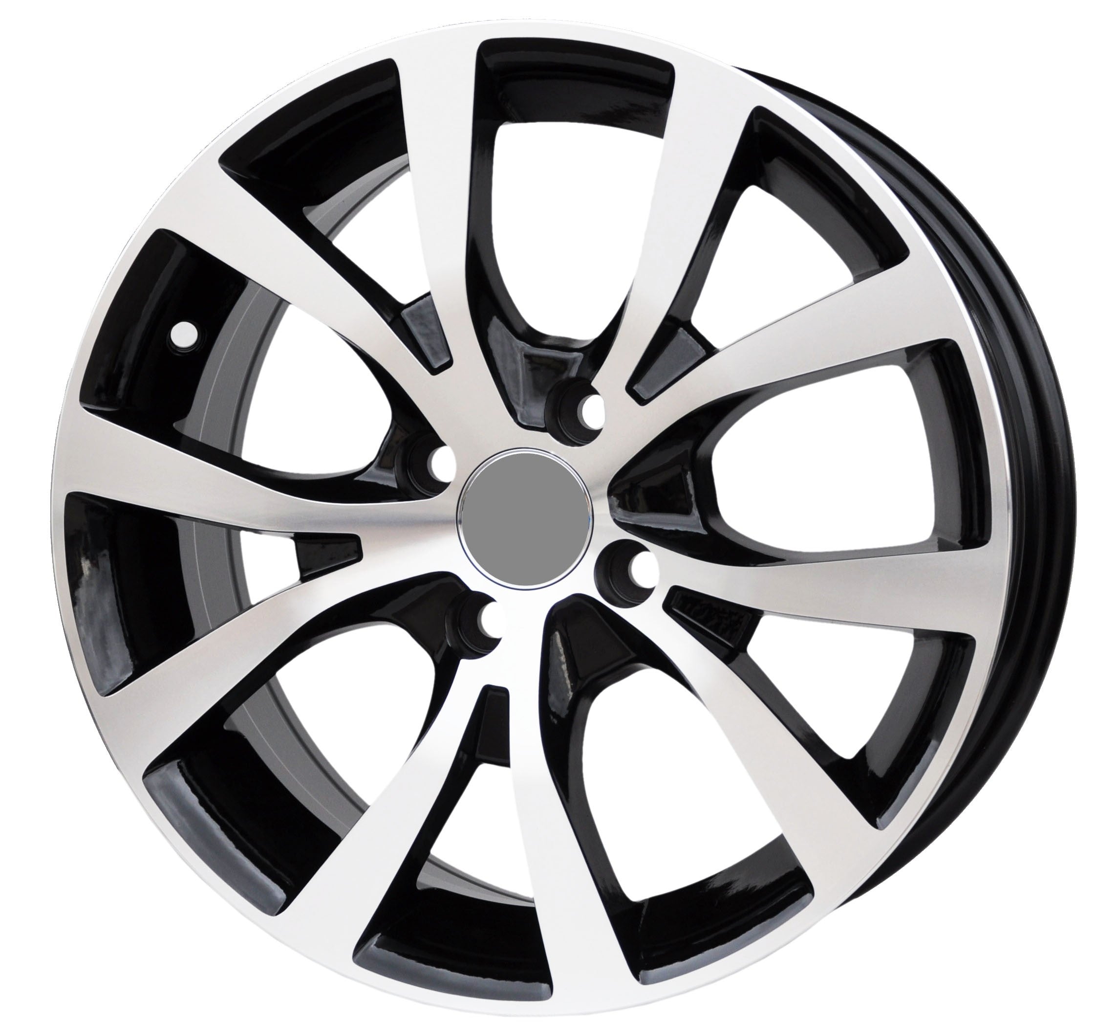 PDW 715 Alufælge 15" 4x100 ET40 – Poleret/sort (sæt á 4)