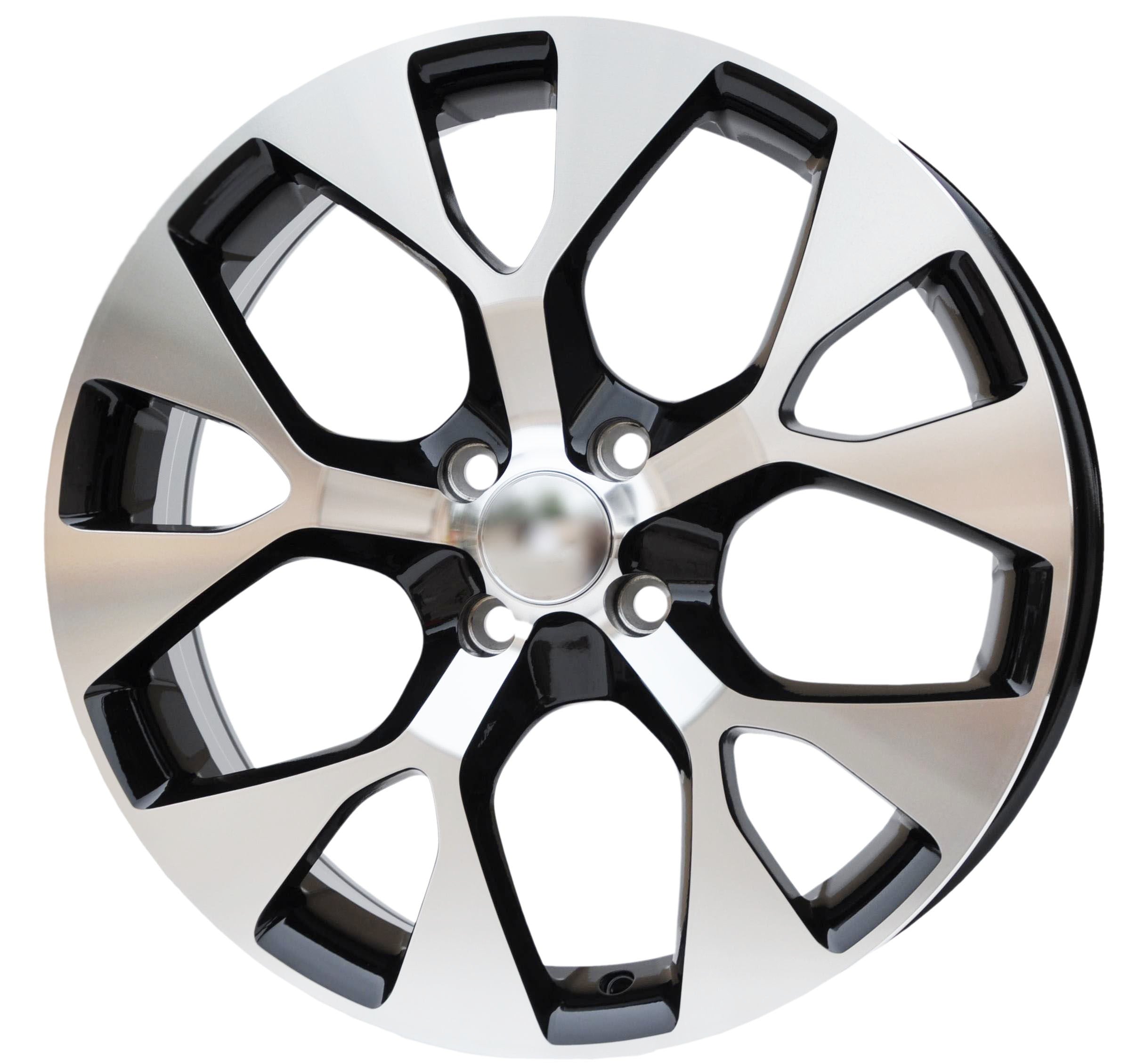 PDW 1667 Alufælge 17" 4x100 ET40 – Poleret/sort (sæt á 4)
