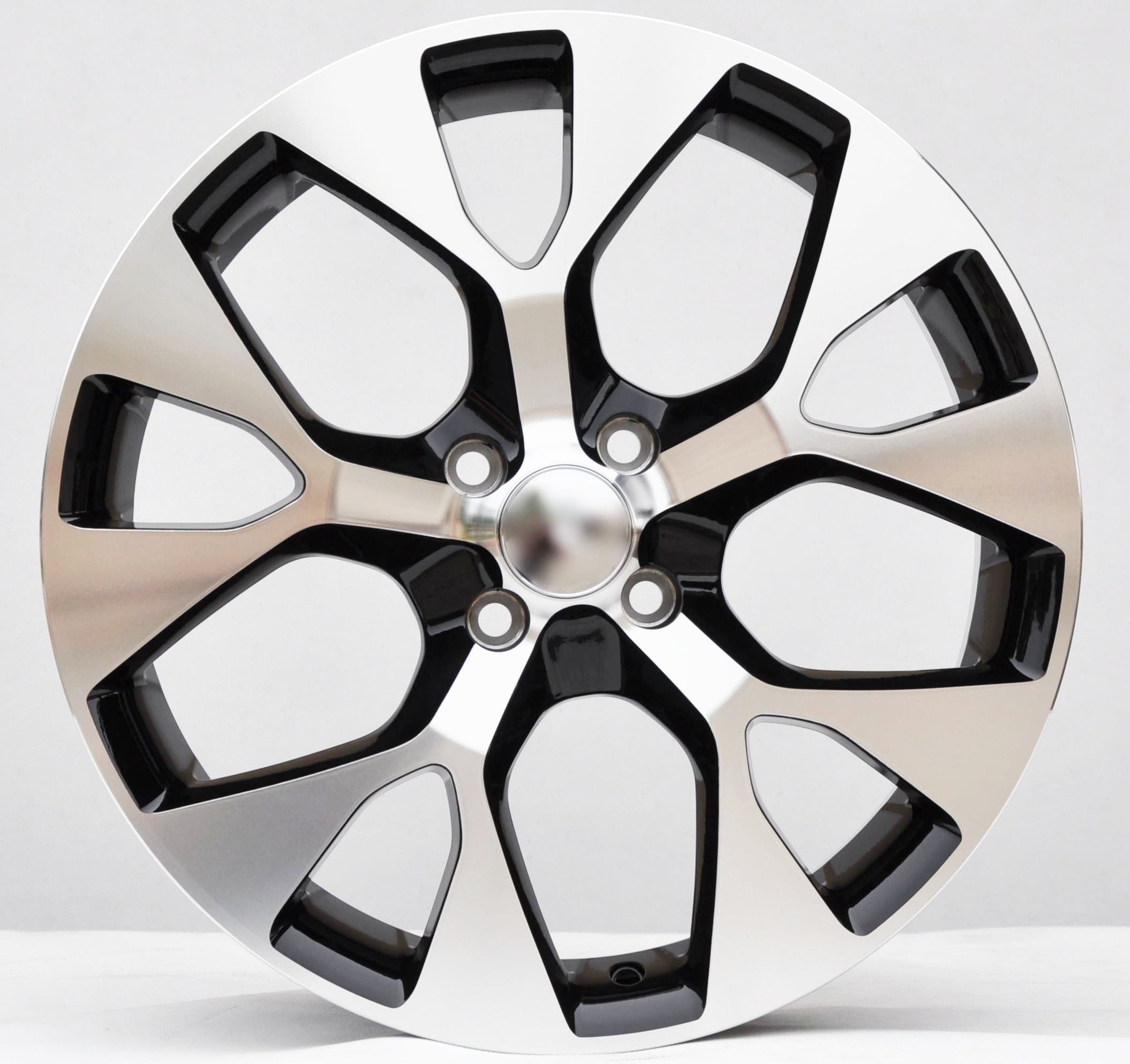 PDW 1667 Alufælge 17" 4x100 ET40 – Poleret/sort (sæt á 4)