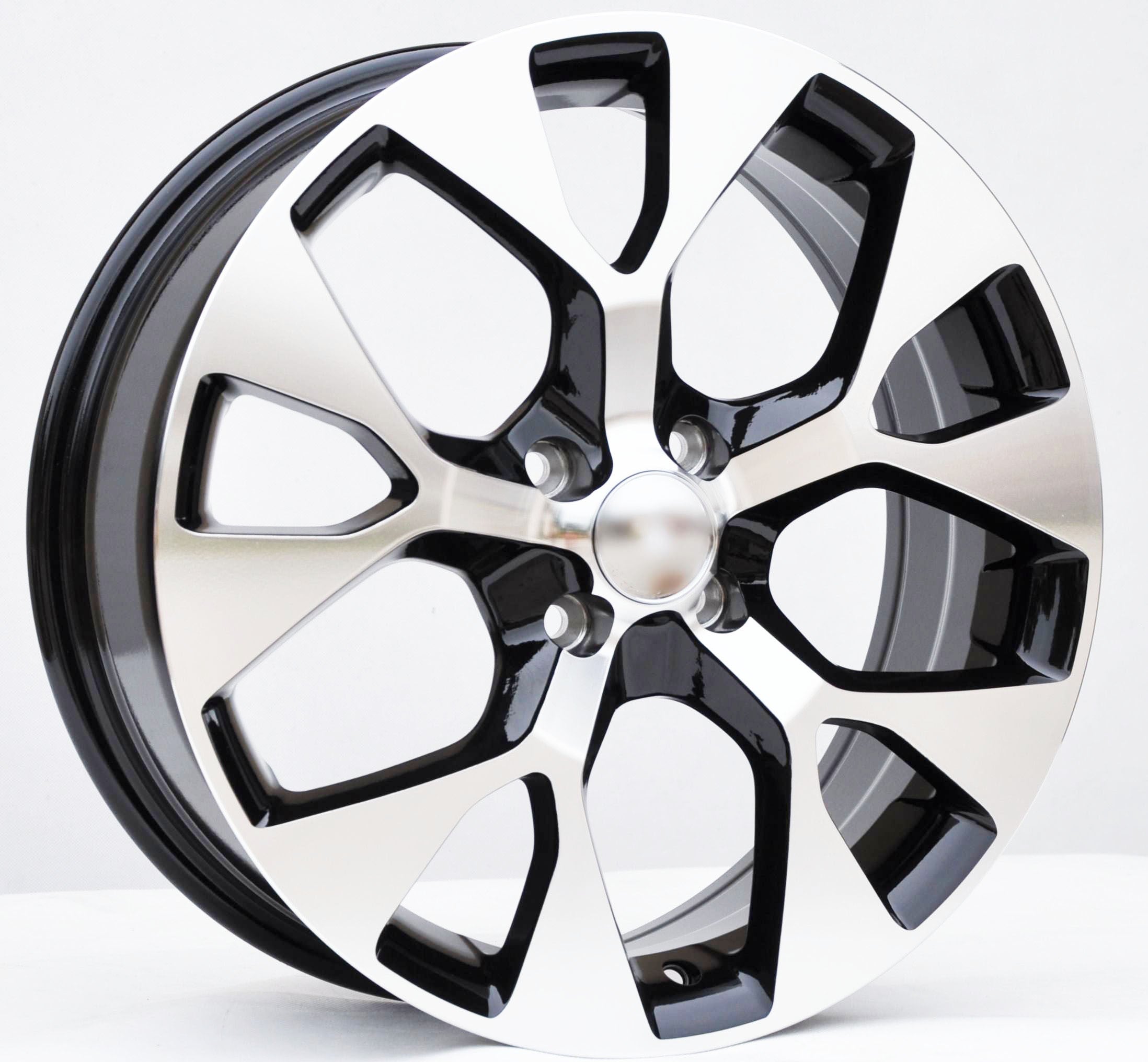 PDW 1667 Alufælge 17" 4x100 ET40 – Poleret/sort (sæt á 4)
