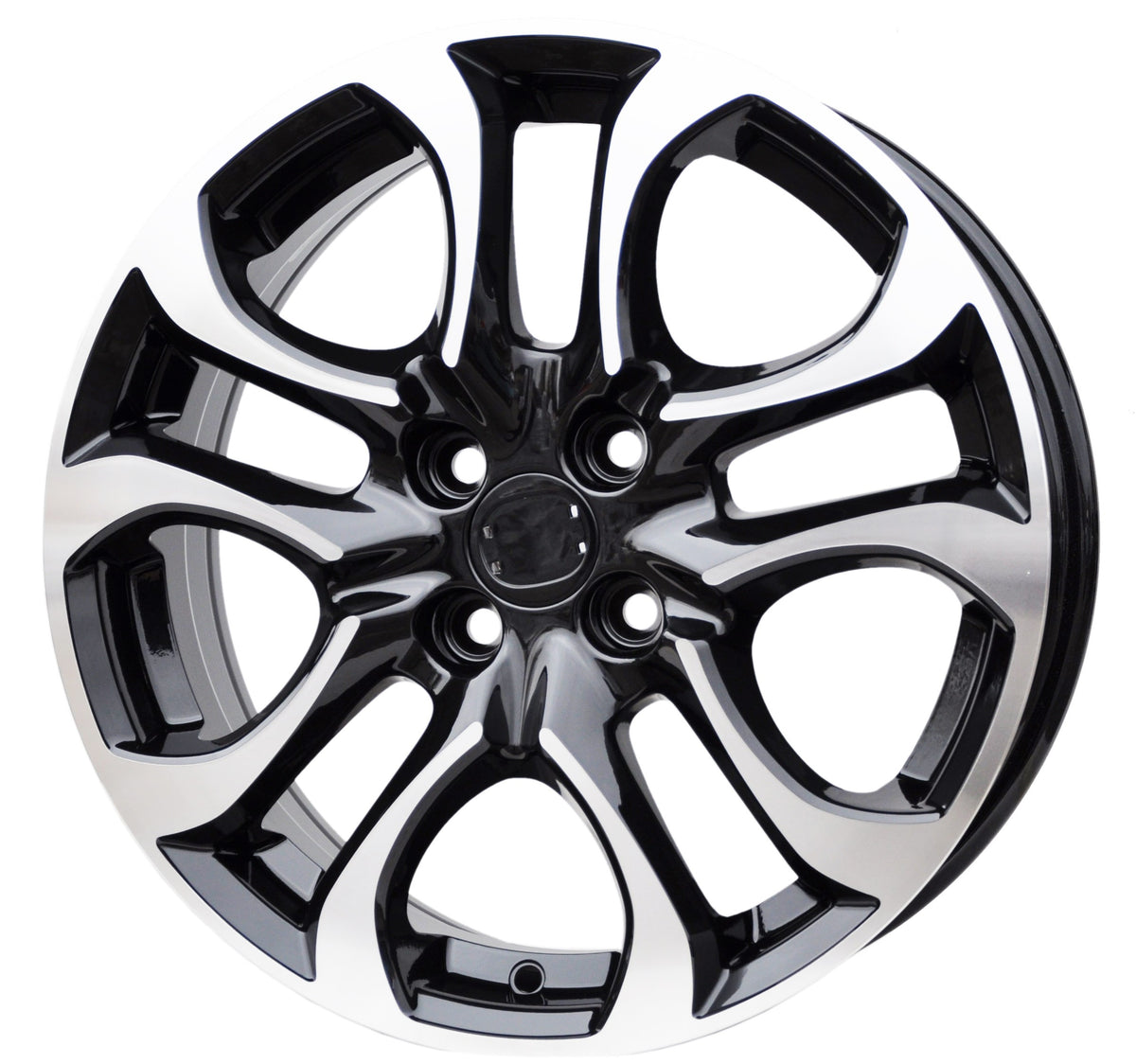 PDW 1650/5376 Alufælge 17" 6,5J 4x100 ET45 – Poleret/sort (sæt á 4)