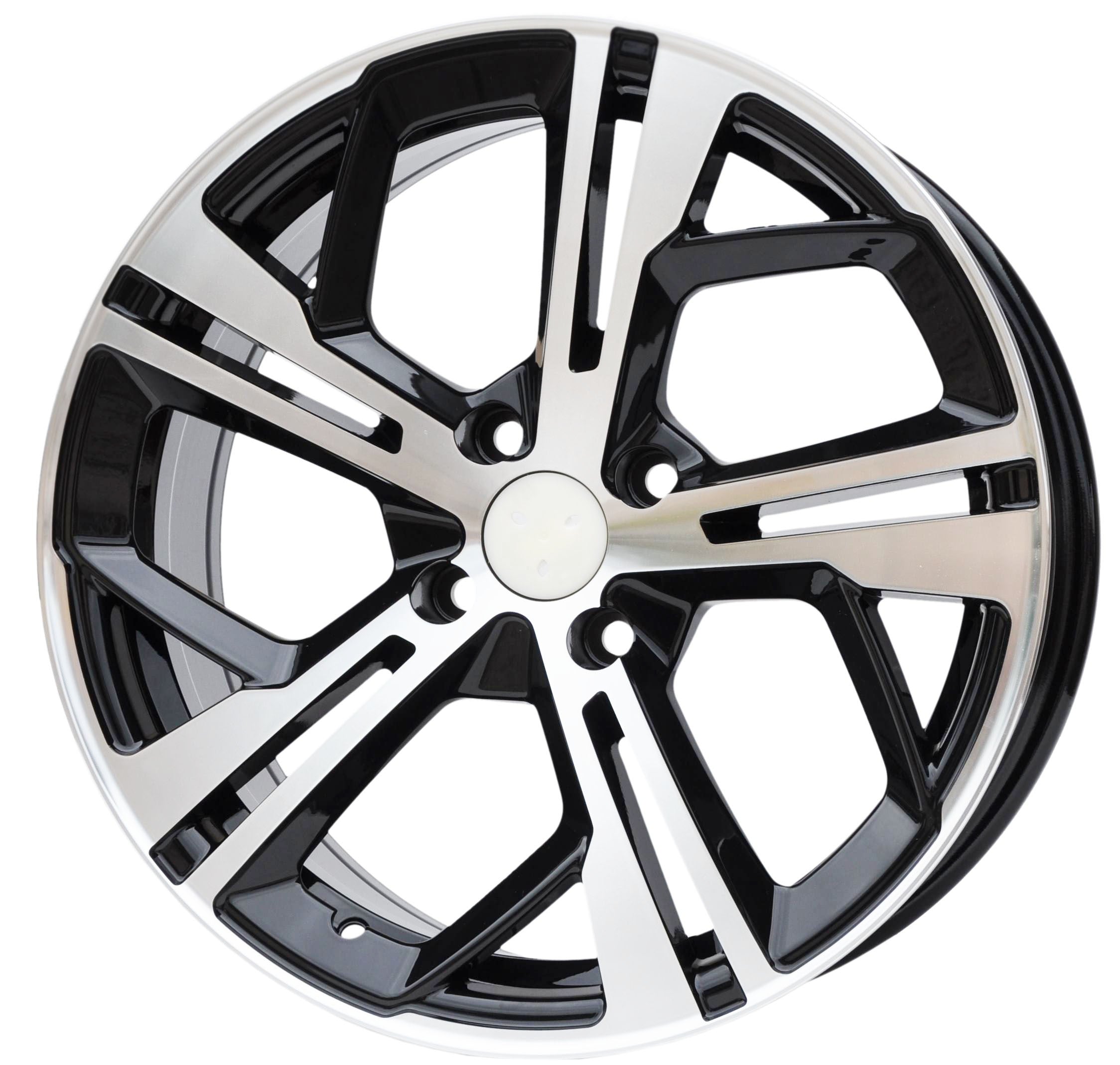 PDW 1206 Alufælge 17" 4x108 ET25 – Poleret/sort (sæt á 4)