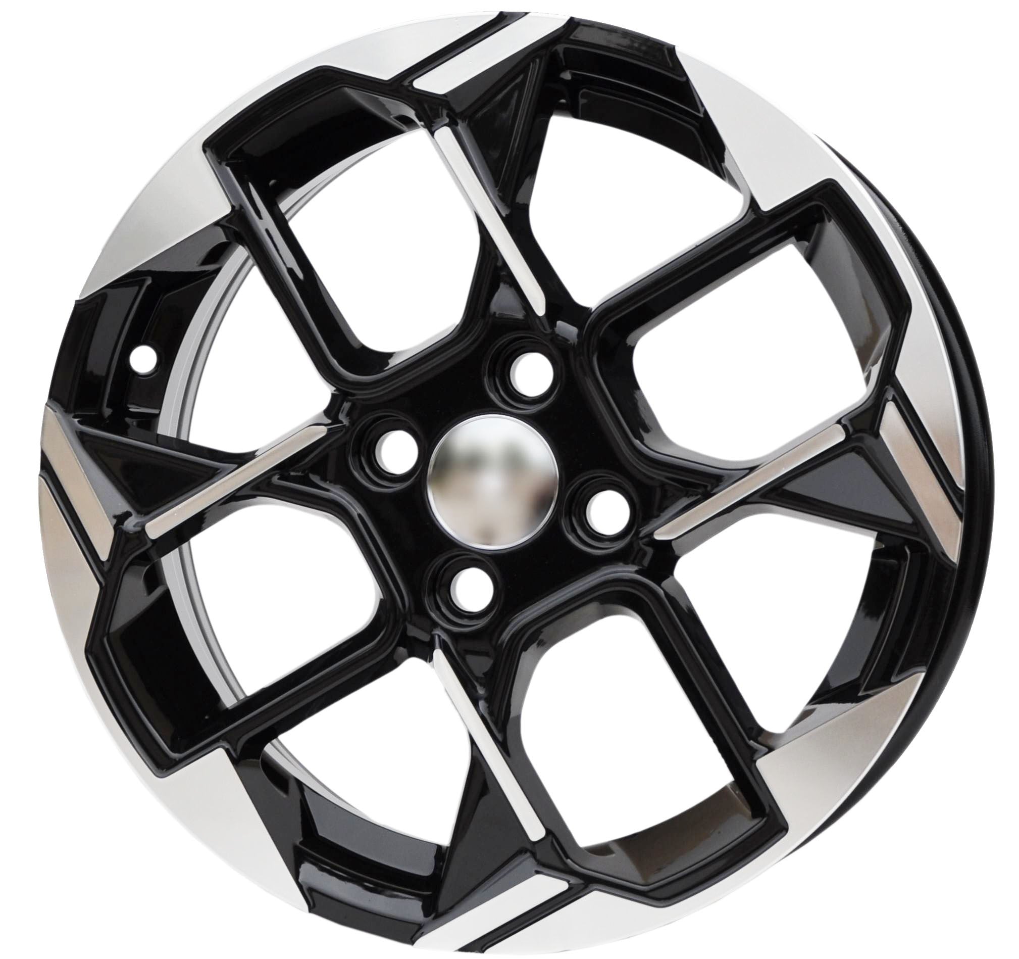 PDW 1184 Alufælge 15" 4x100 ET51 – Poleret/sort (sæt á 4)