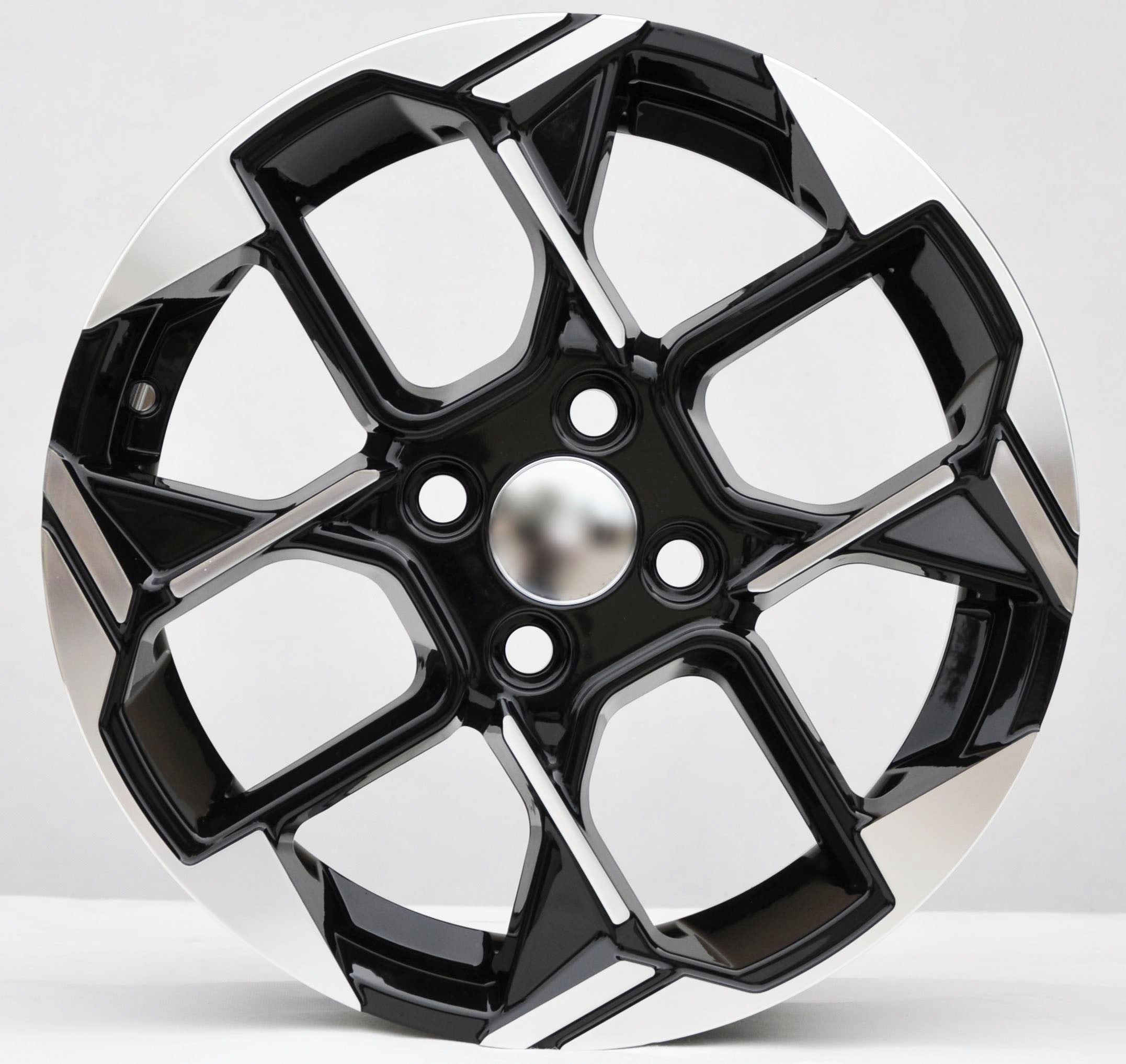 PDW 1184 Alufælge 15" 4x100 ET51 – Poleret/sort (sæt á 4)