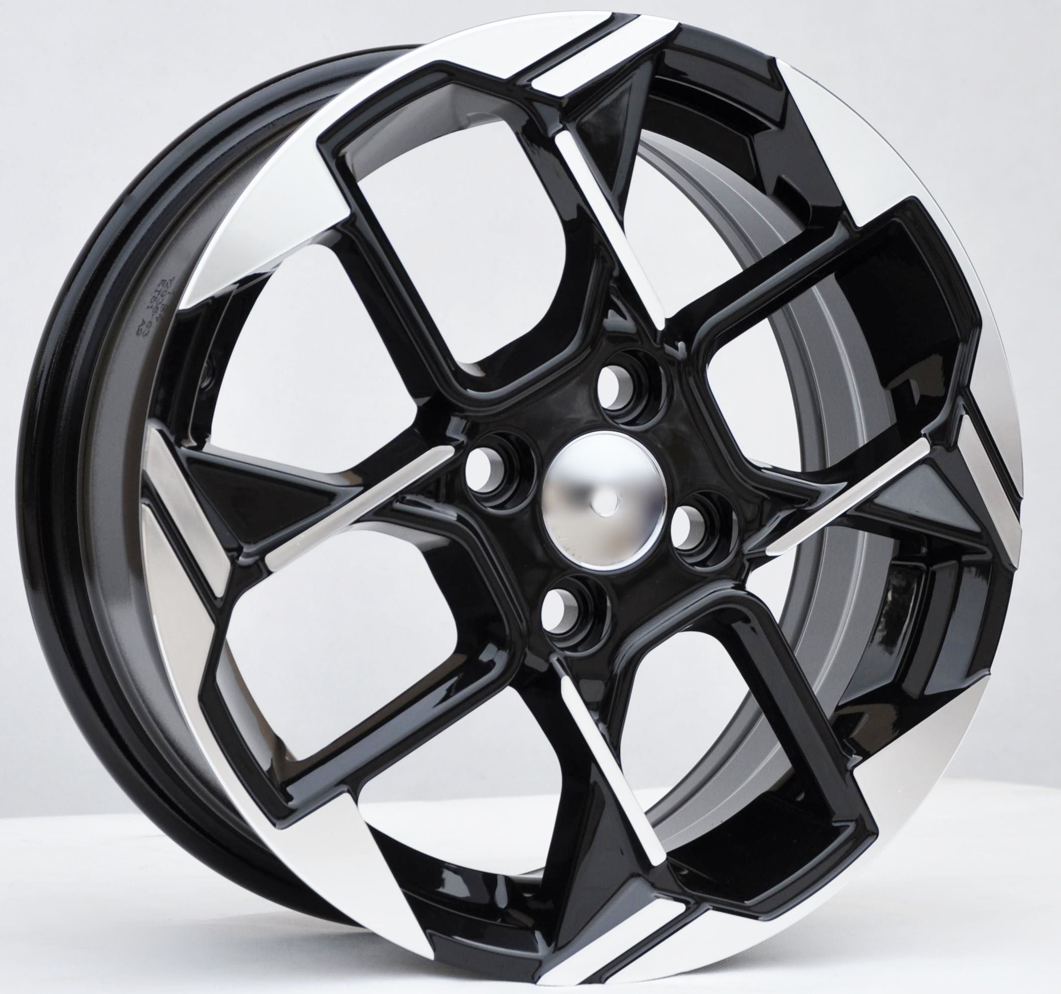 PDW 1184 Alufælge 15" 4x100 ET51 – Poleret/sort (sæt á 4)