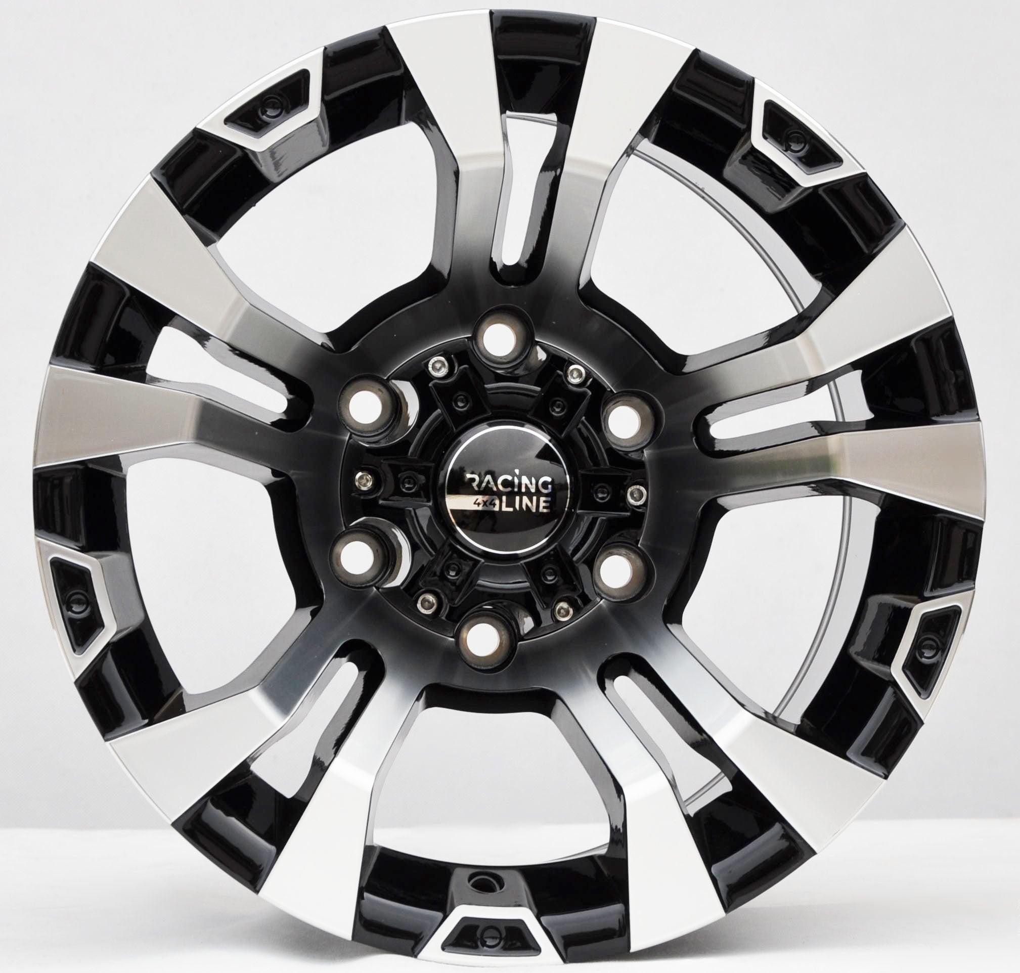 PDW 859 Alufælge 15" 6x139.7 ET-10 – Poleret/sort (sæt á 4)