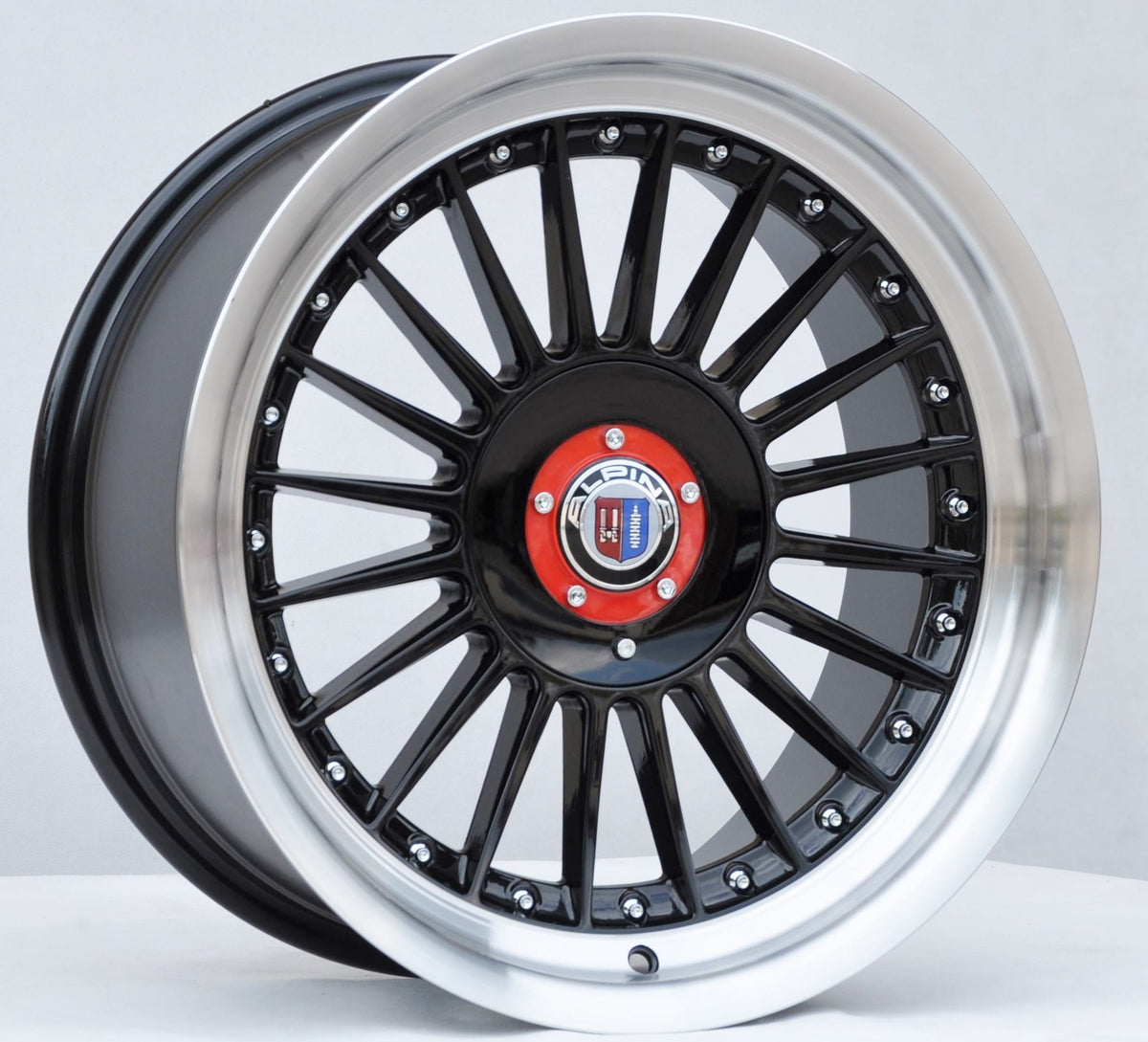 PDW 7307 Alufælge 17" 5x120 ET20 – Poleret/sort (sæt á 4)