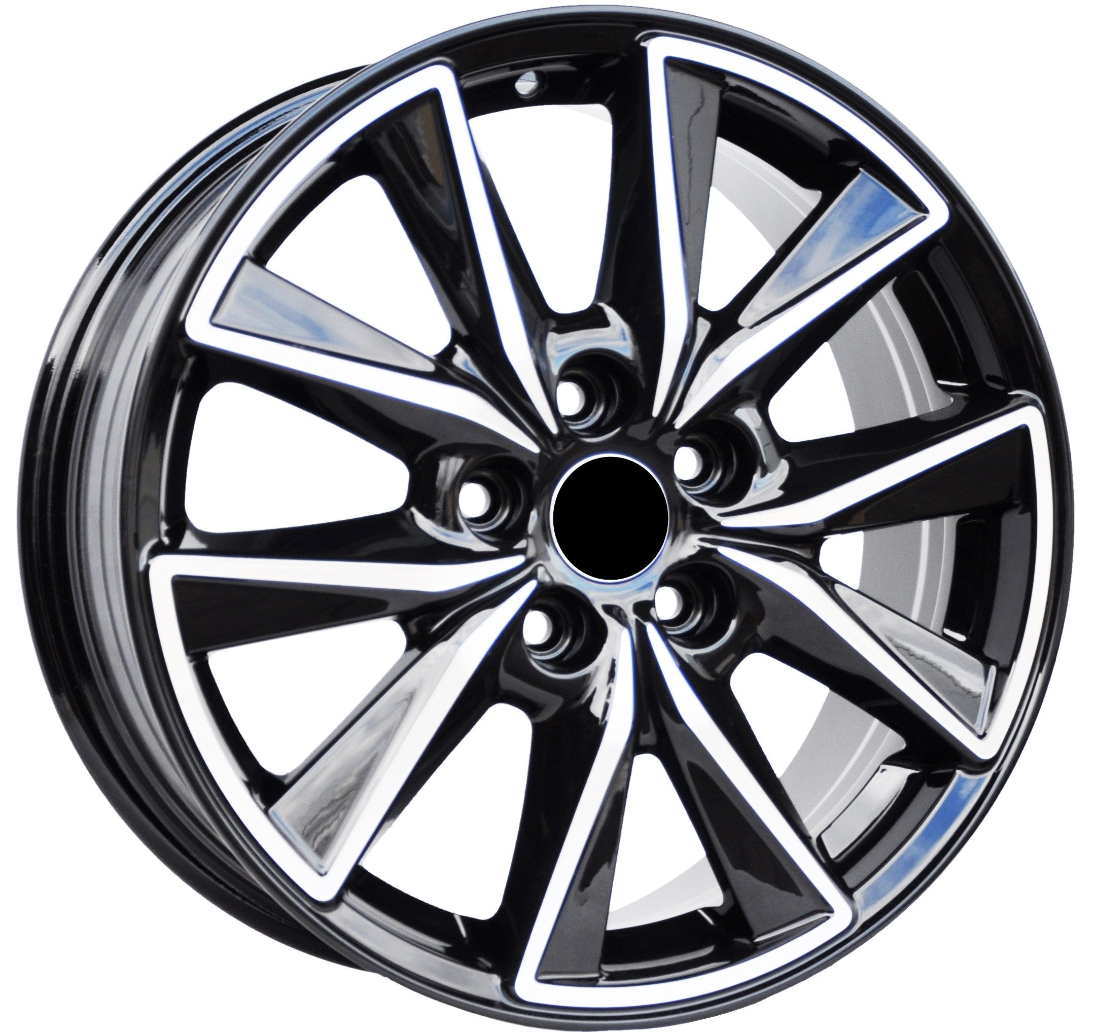 PDW 173 Alufælge 17" 5x114.3 ET50 – Poleret/sort (sæt á 4)