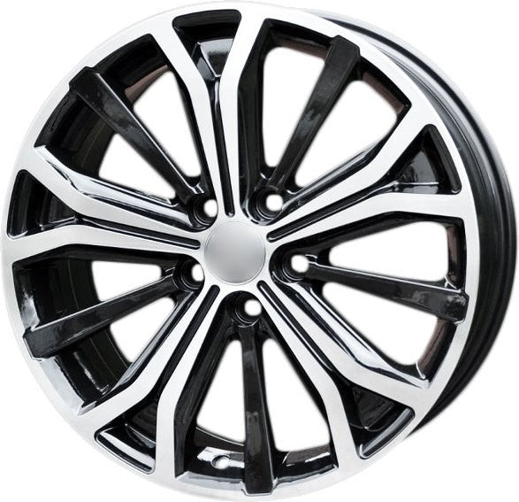 PDW 591 Alufælge 17" 5x108 ET46 – Poleret/sort (sæt á 4)