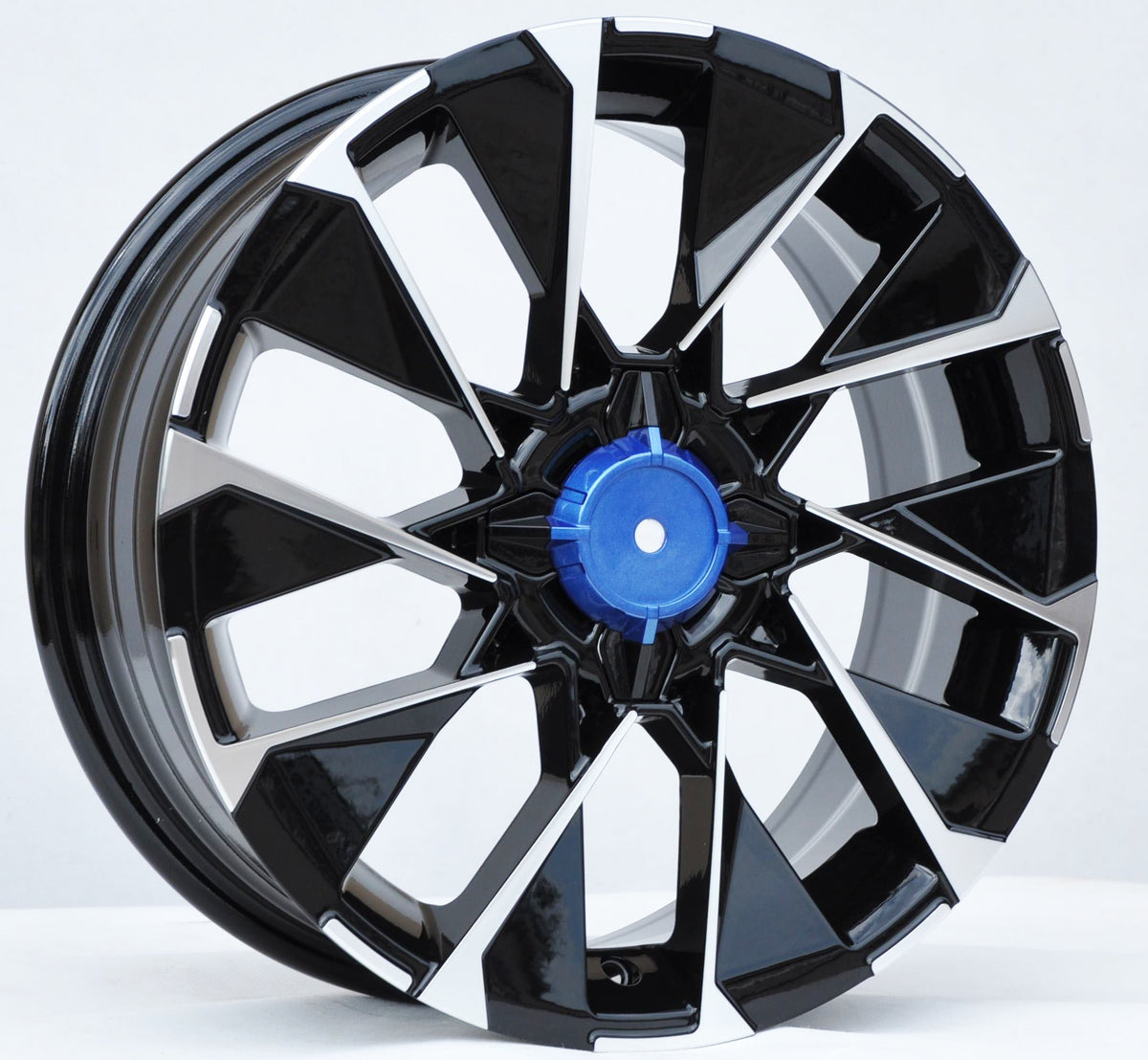 PDW 2102 Alufælge 17" 4x100 ET37 – Poleret/sort (sæt á 4)