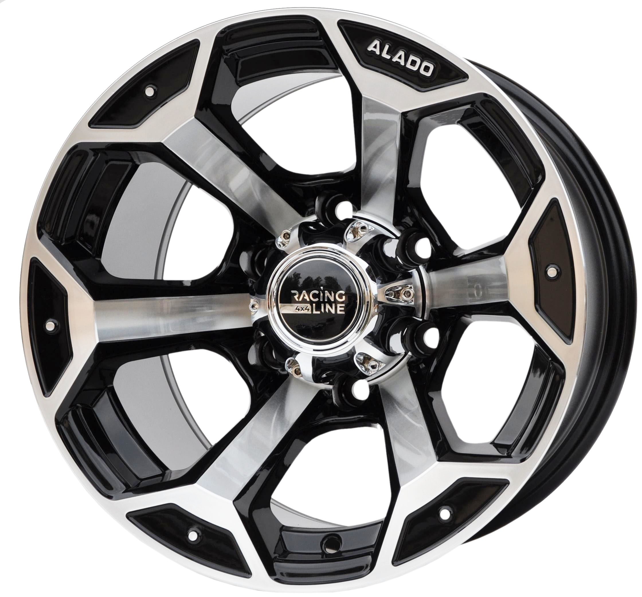 PDW 321 Alufælge 15" 6x139.7 ET-44 – Poleret/sort (sæt á 4)