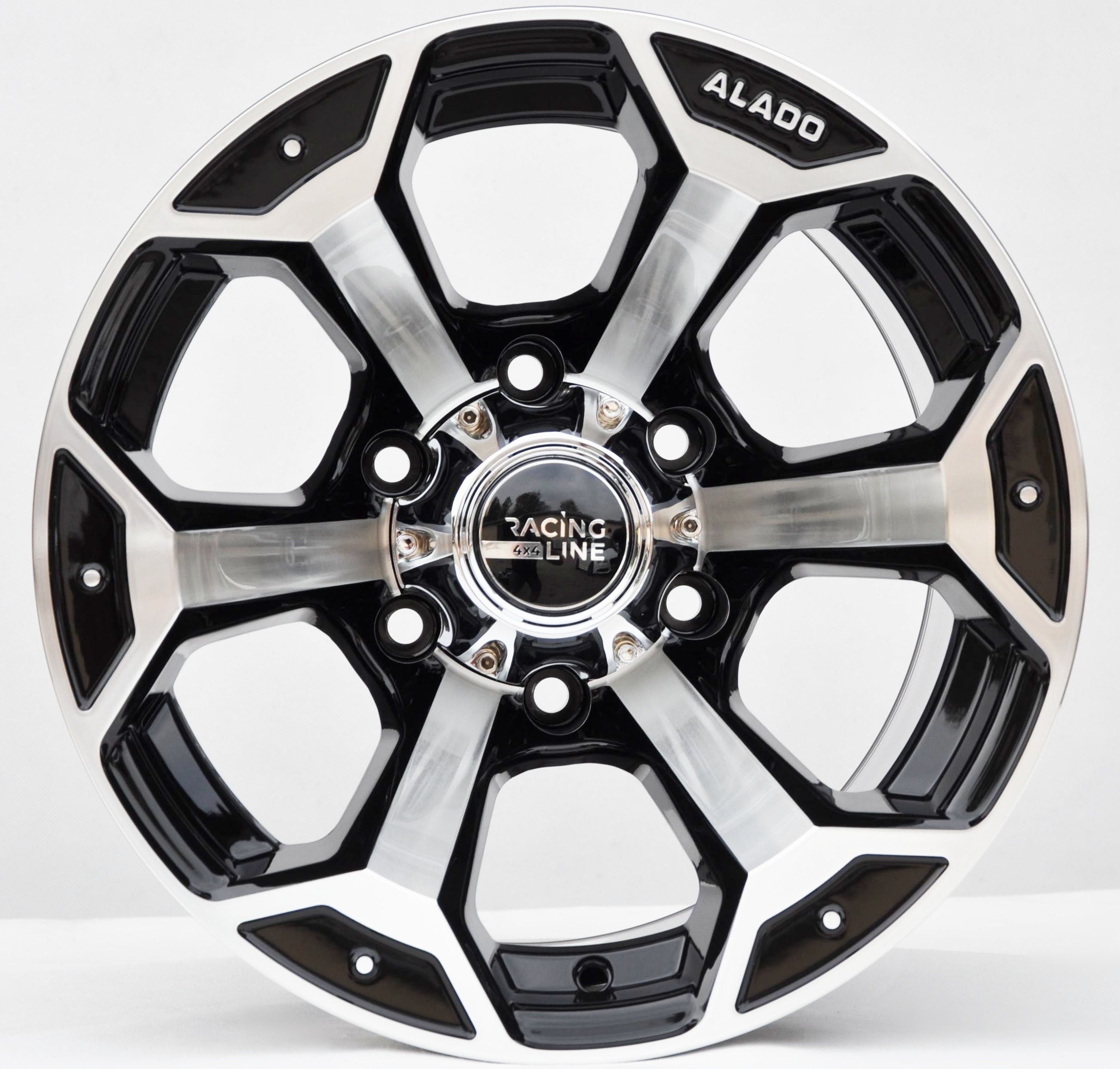 PDW 321 Alufælge 15" 6x139.7 ET-44 – Poleret/sort (sæt á 4)