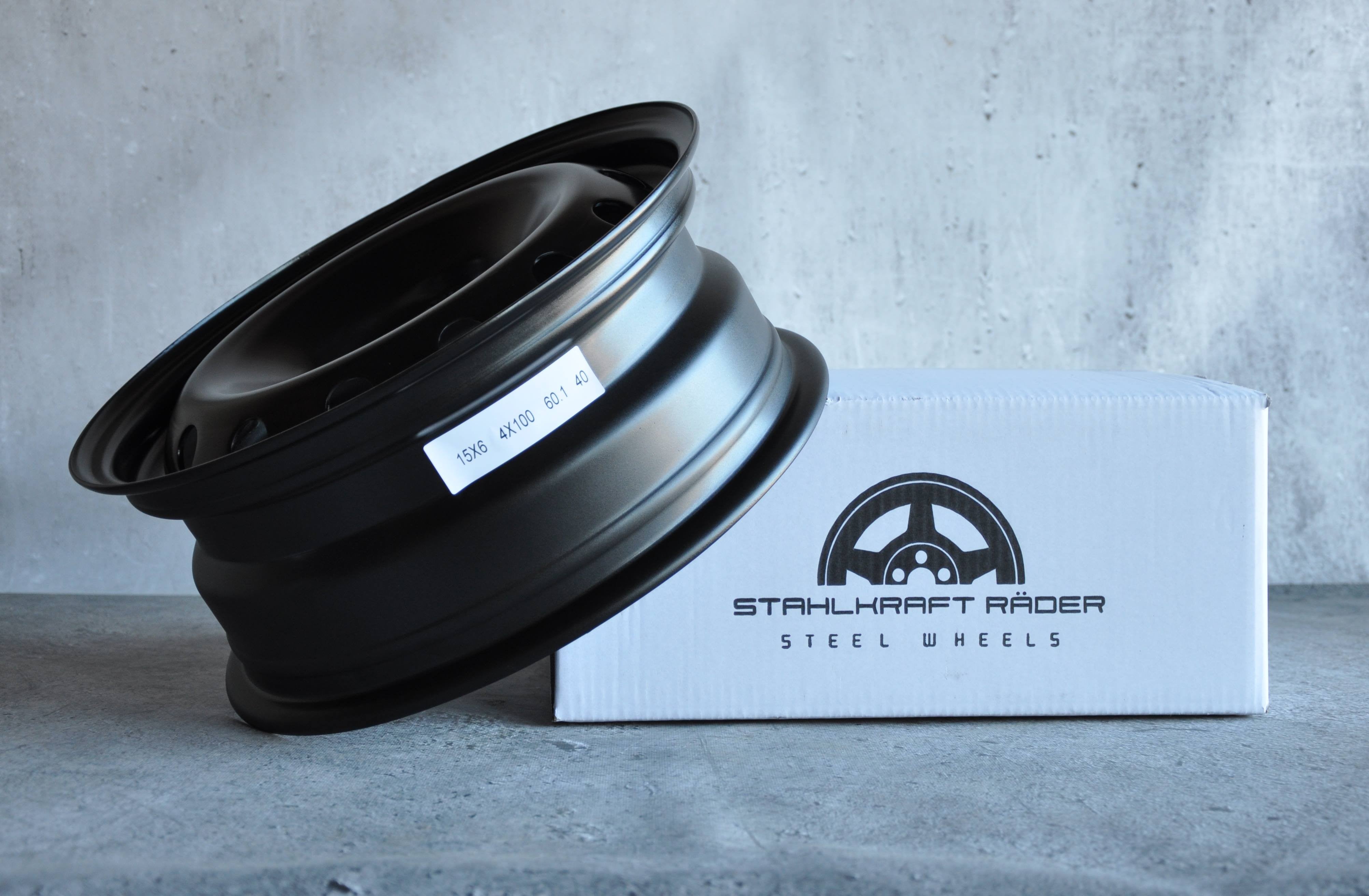Stahlkraft Rader A15 Stålfælge 15" 4x100 ET40 – Sort (sæt á 4)