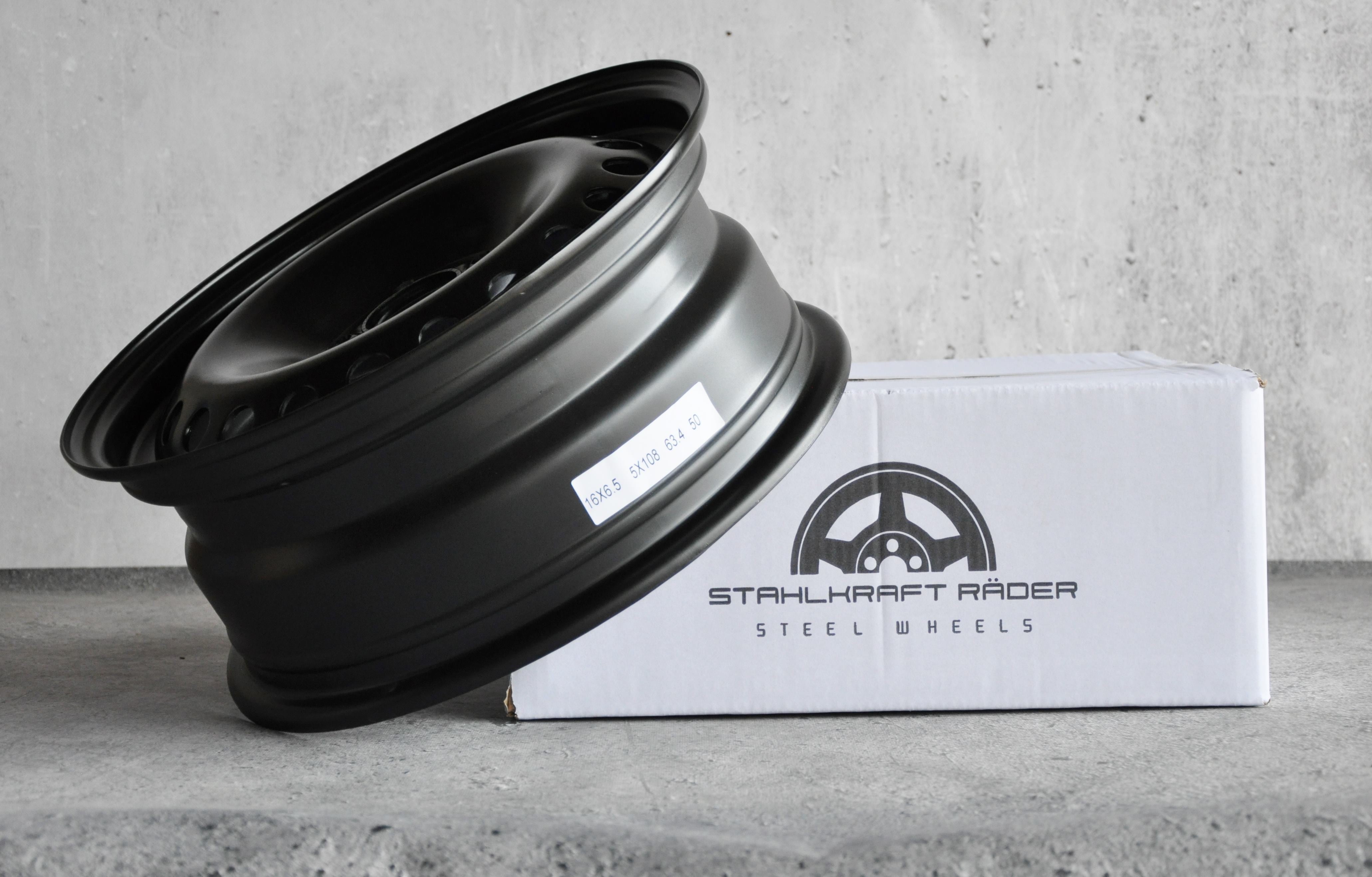 Stahlkraft Rader A16 Stålfælge 16" 5x108 ET50 – Sort (stk)