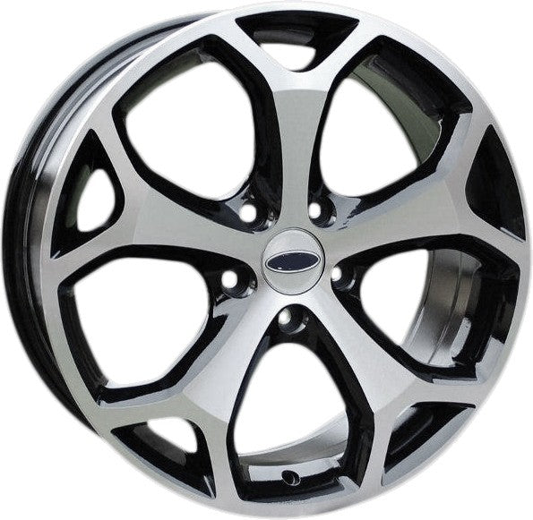 PDW 386 Alufælge 16" 5x108 ET50 – Poleret/sort (sæt á 4)