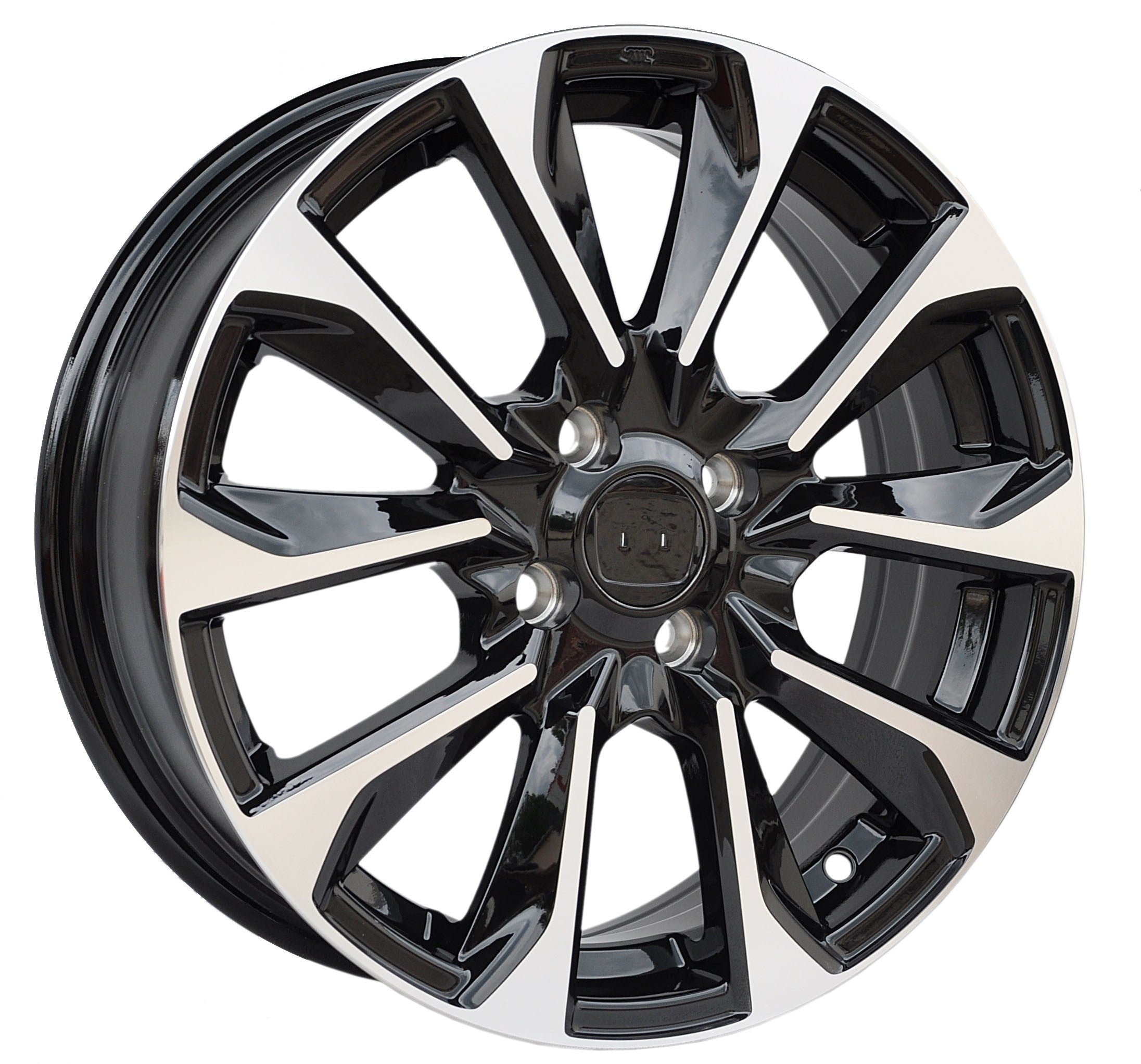 PDW 1666 Alufælge 16" 4x100 ET42 – Poleret/sort (sæt á 4)