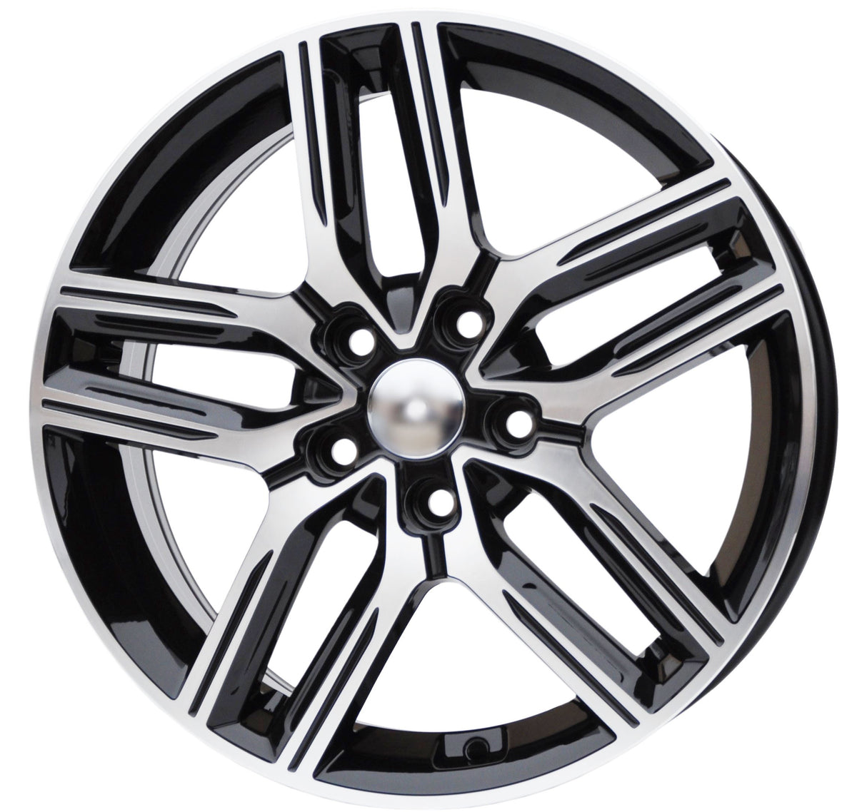 PDW 1227 Alufælge 17" 6,5J 5x114.3 ET50 – Poleret/sort pulverlakeret (sæt á 4)