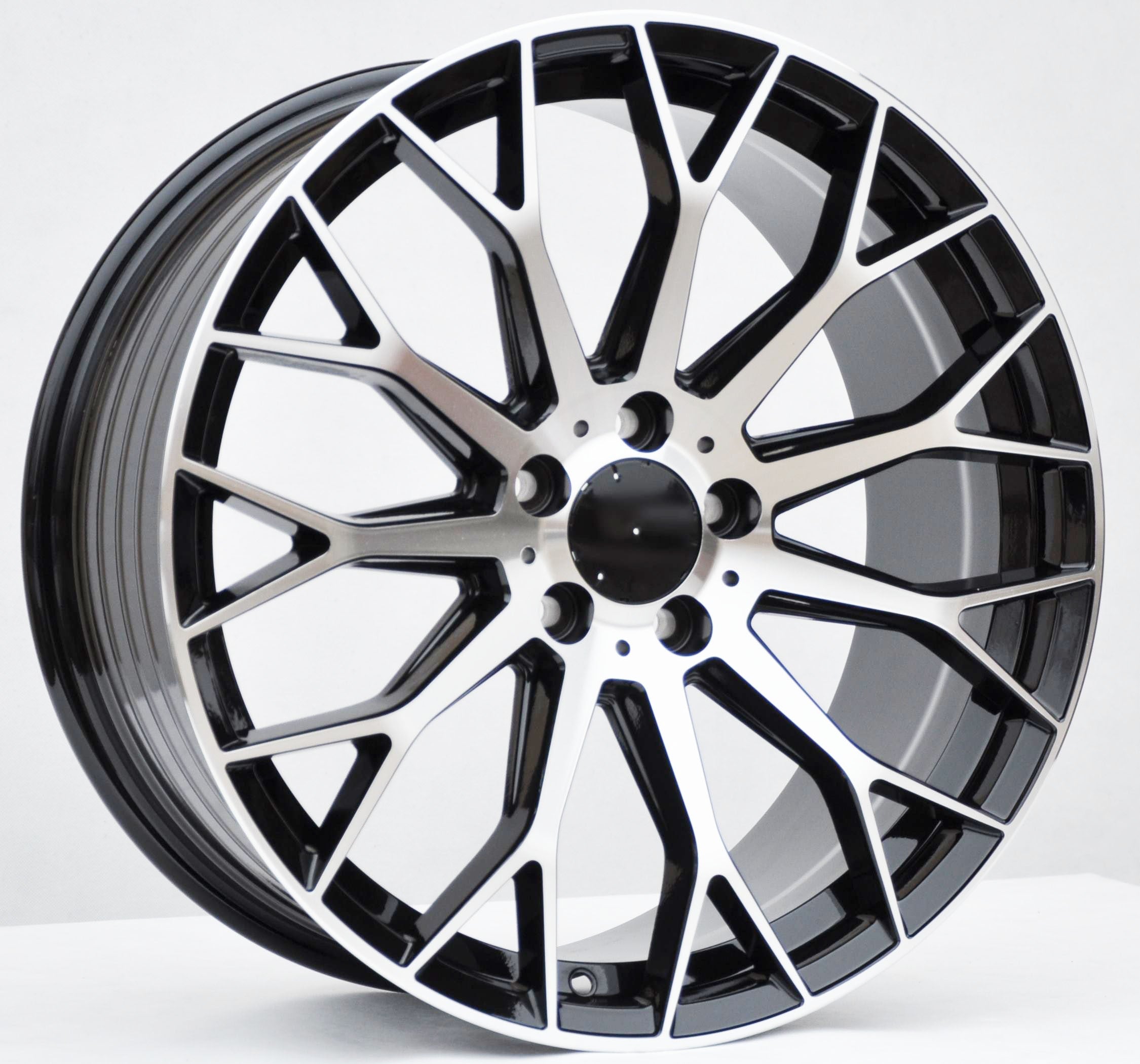 PDW YS1180/FBX151 Alufælge 19" 5x112 ET40 – Poleret/sort (sæt á 4)