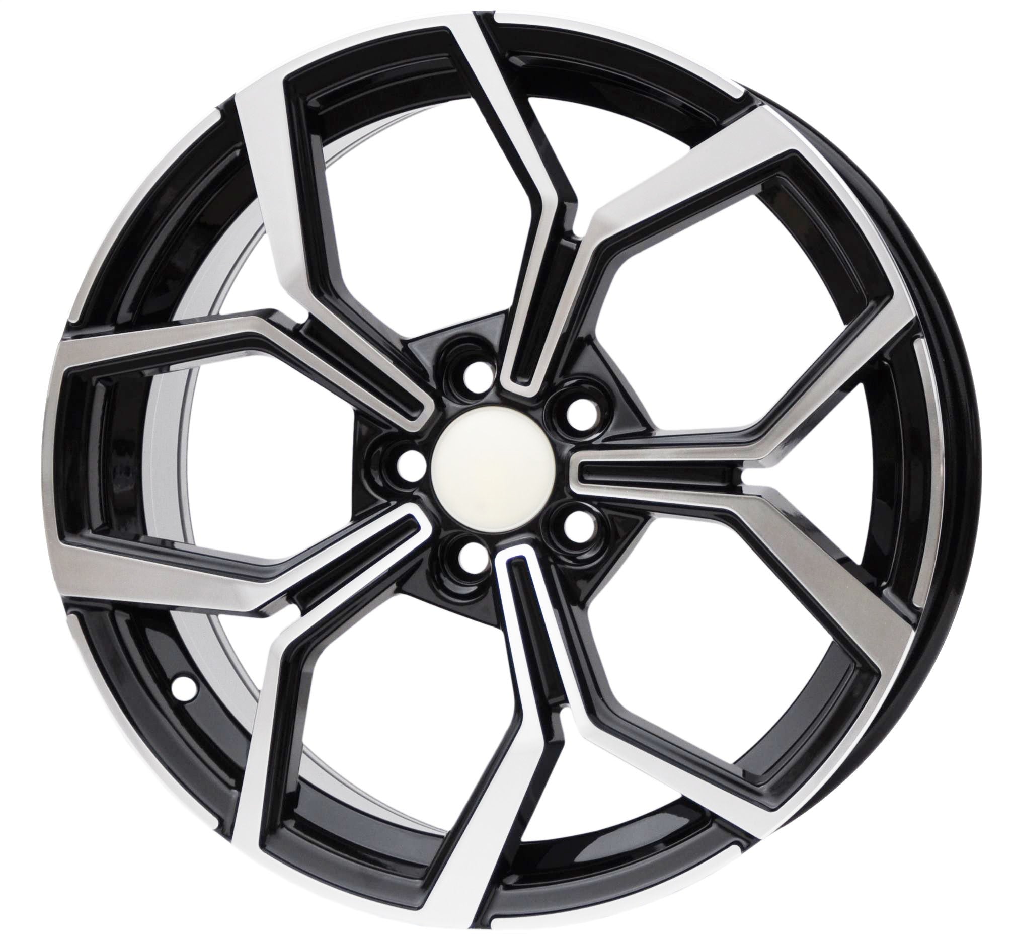 PDW 5952 Alufælge 16" 5x100 ET45 – Poleret/sort (sæt á 4)