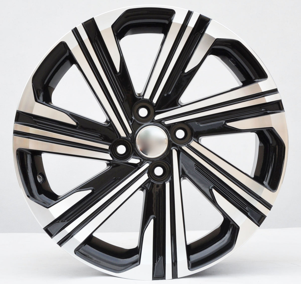 PDW 1822 Alufælge 15" 4x100 ET45 – Poleret/sort (sæt á 4)
