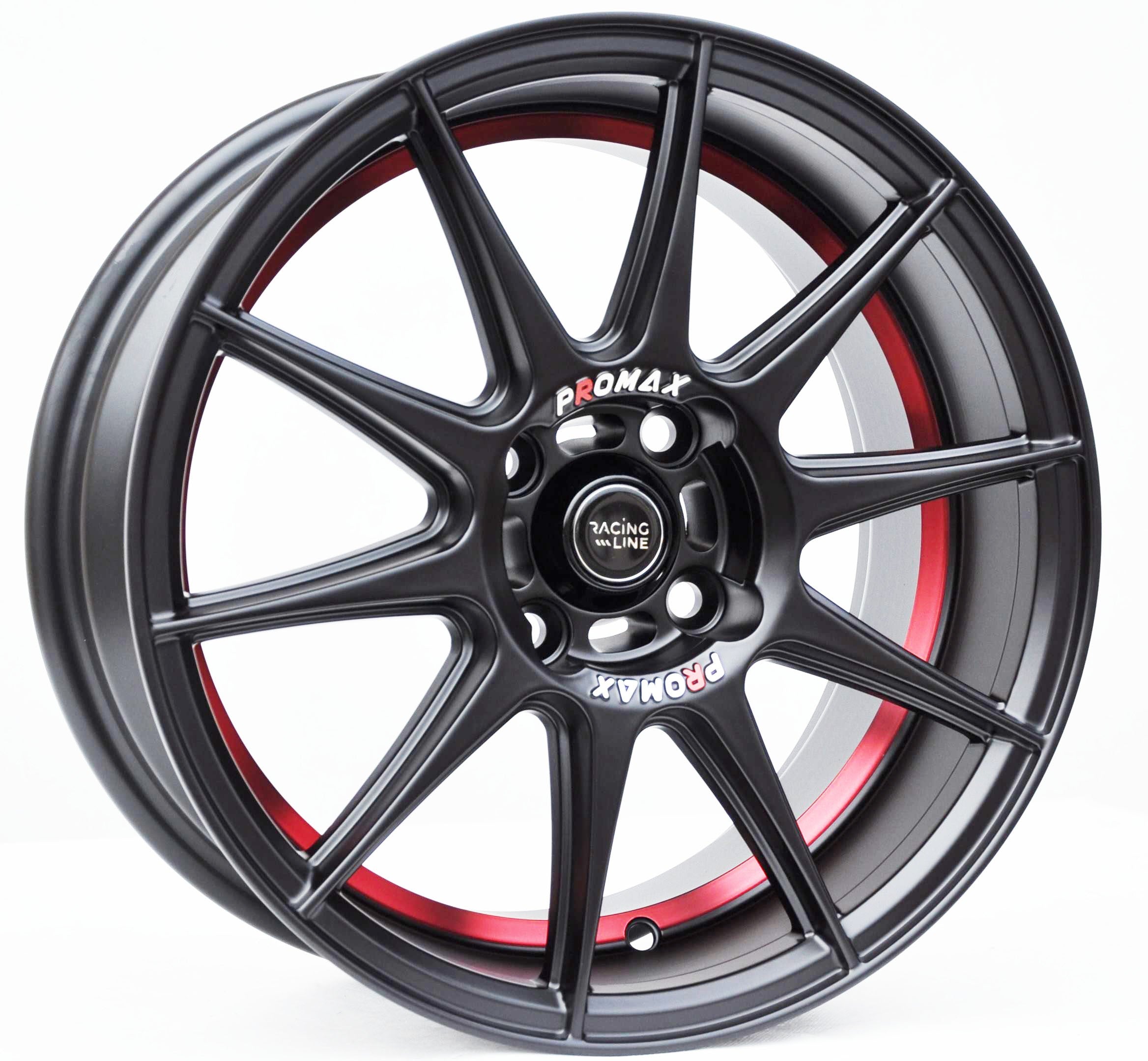 PDW 5705 Alufælge 15" 4x100 ET38 – Poleret/czerwony rant (sæt á 4)