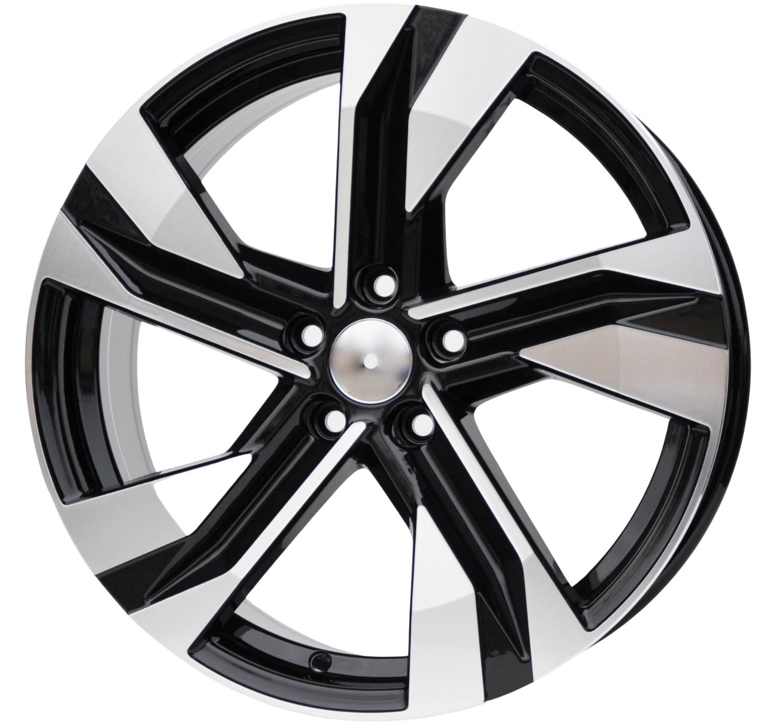 PDW SF502 Alufælge 19" 5x108 ET50.5 – Poleret/sort (sæt á 4)