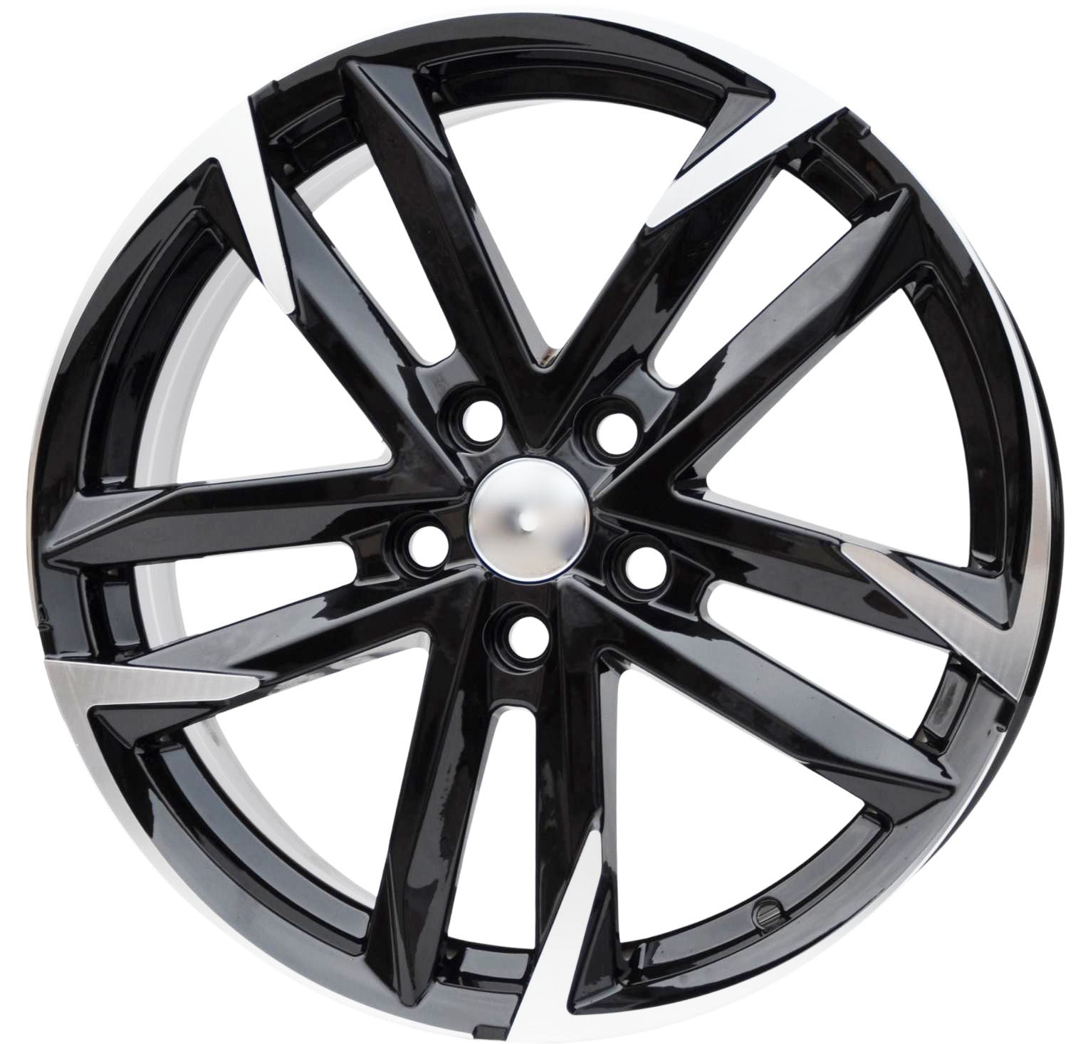 PDW SF501 Alufælge 18" 5x114.3 ET50 – Poleret/sort (sæt á 4)