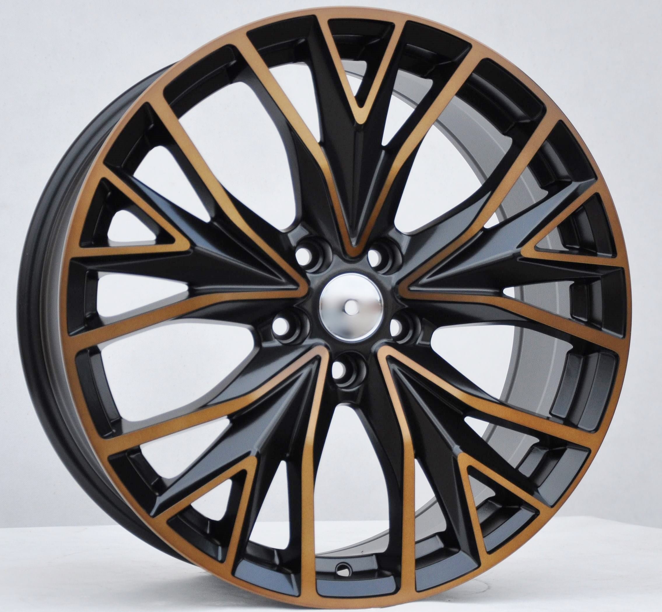 PDW 5922 Alufælge 19" 5x112 ET45 – Sort/półmatowy miedziany (sæt á 4)