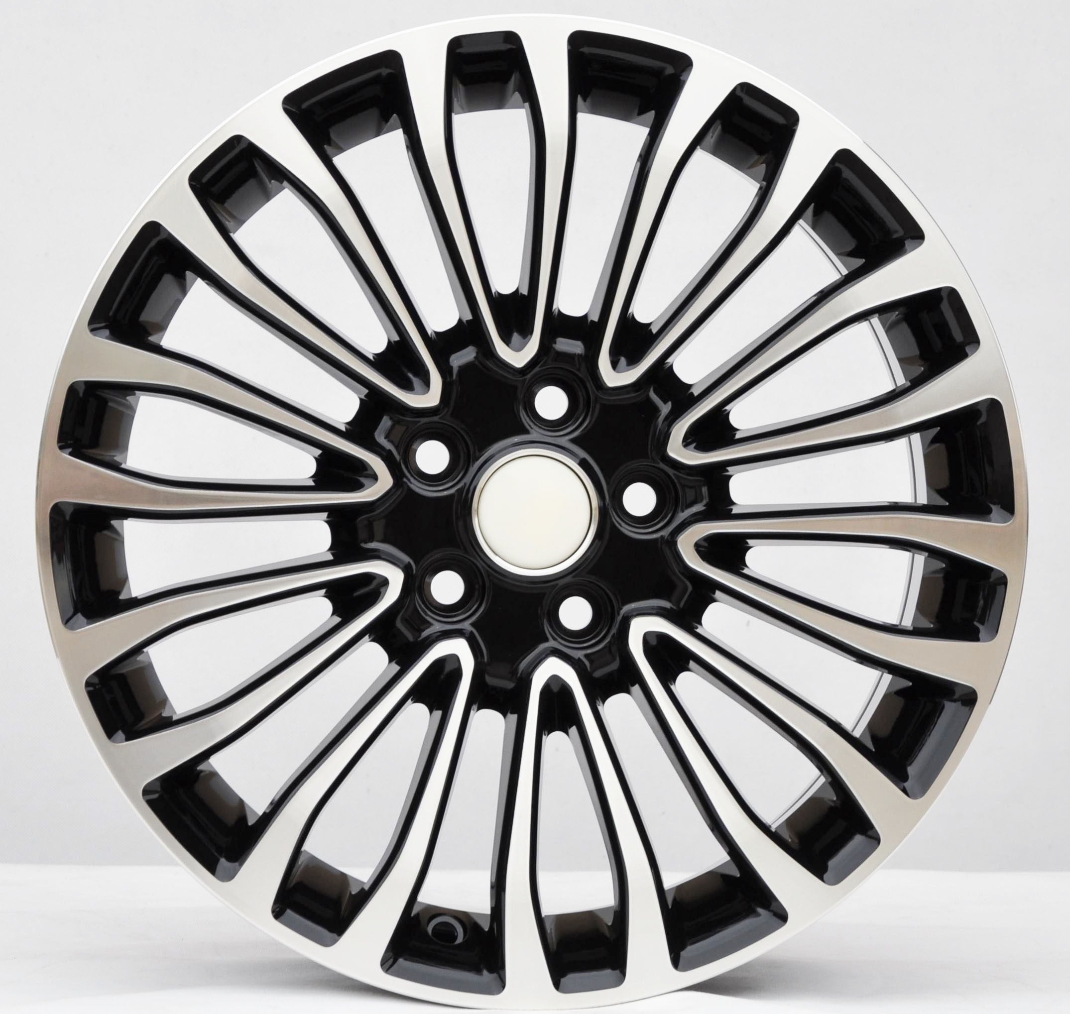 PDW 1158 Alufælge 17" 5x108 ET50 – Poleret/sort (sæt á 4)